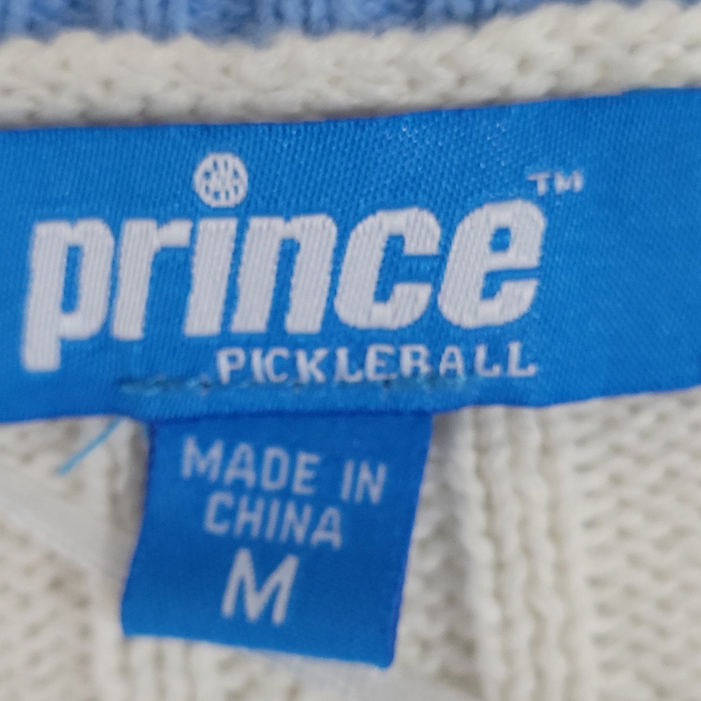 Prince Pickleball Ivory Striped Buttoned Long Sleeve Cardigan Sweater Medium M