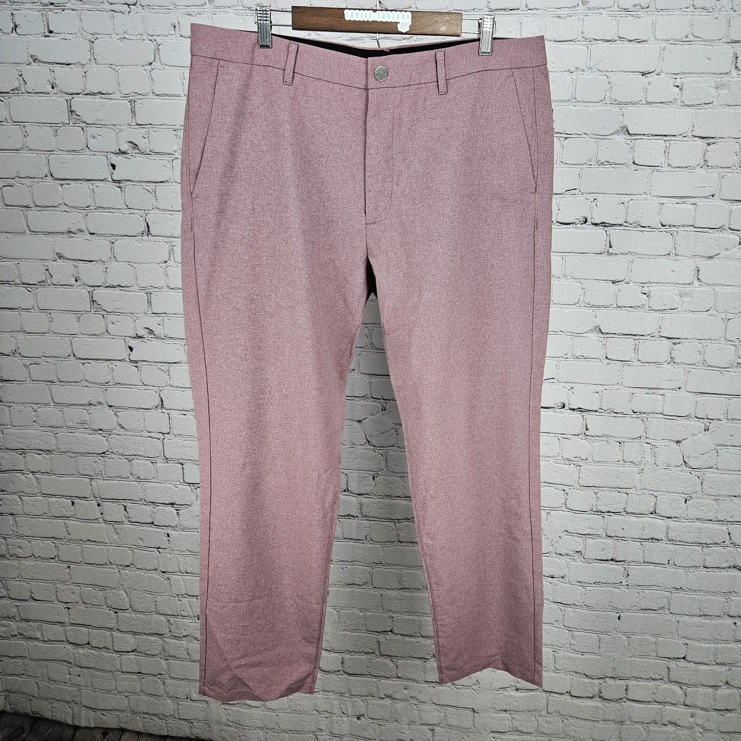 Bonobos Golf Pink Slim Lightweight Zip Pocket Straight Leg Chino Pants 38x30