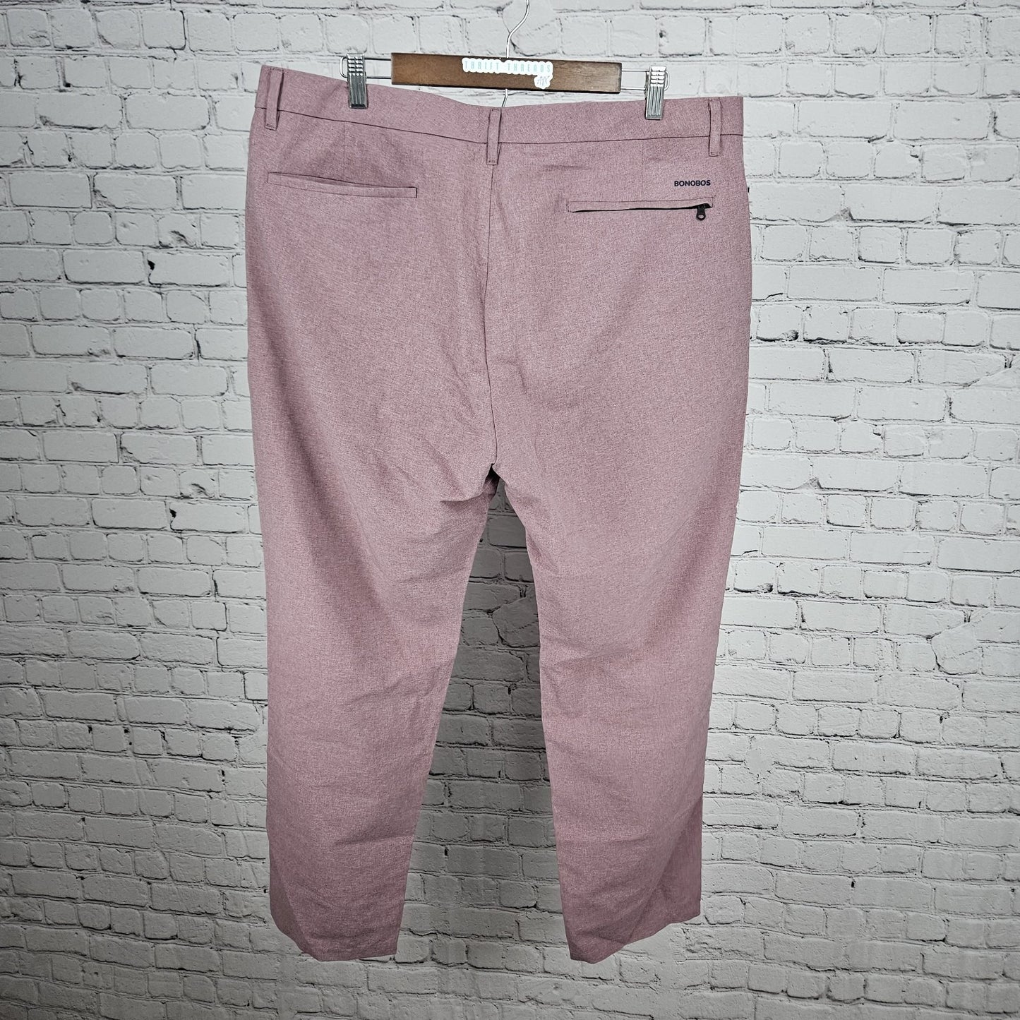 Bonobos Golf Pink Slim Lightweight Zip Pocket Straight Leg Chino Pants 38x30