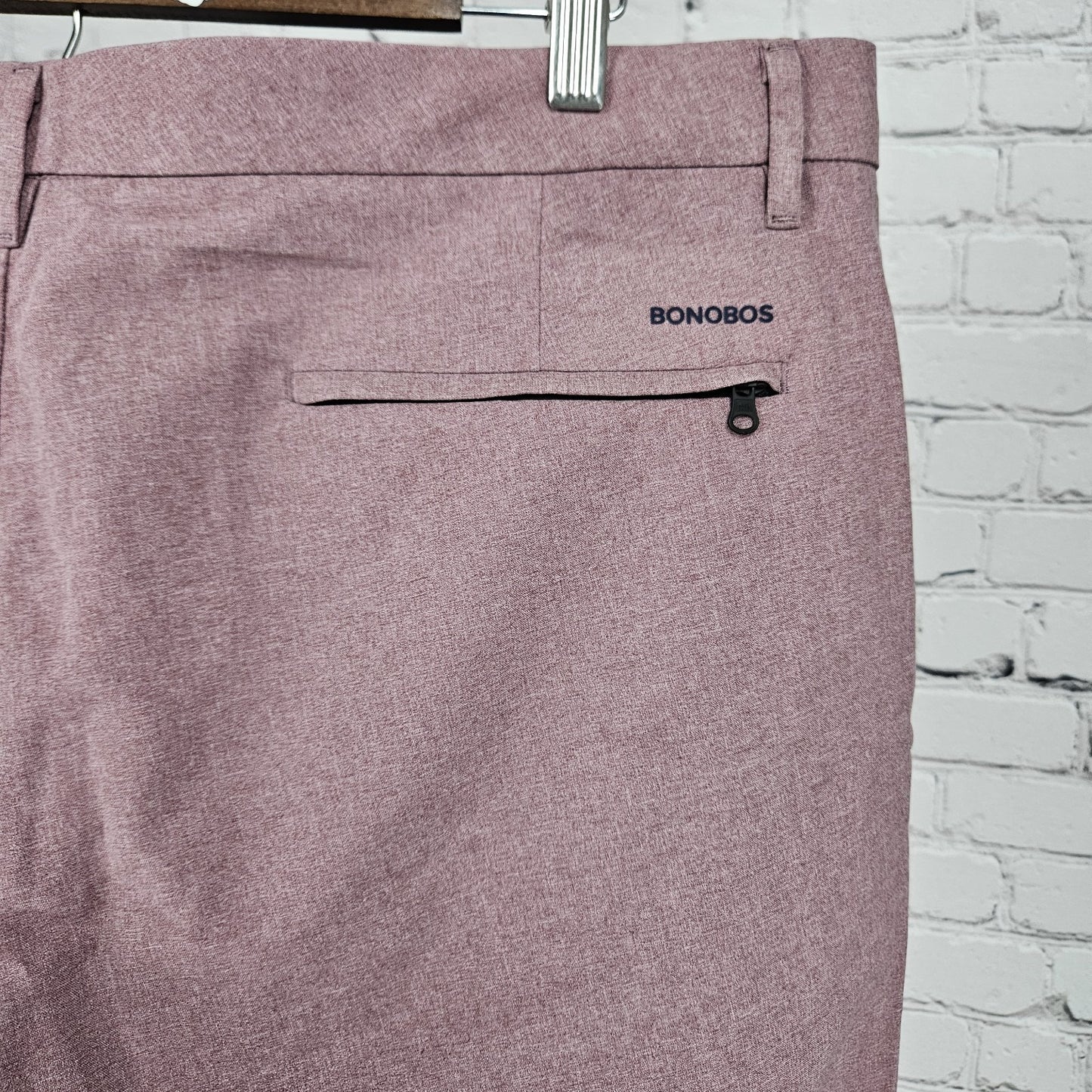 Bonobos Golf Pink Slim Lightweight Zip Pocket Straight Leg Chino Pants 38x30