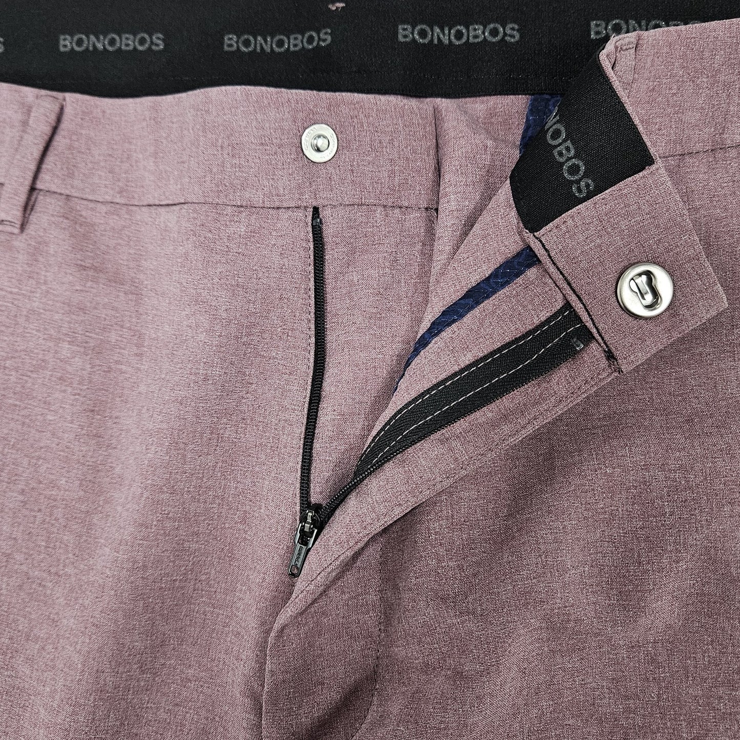 Bonobos Golf Pink Slim Lightweight Zip Pocket Straight Leg Chino Pants 38x30