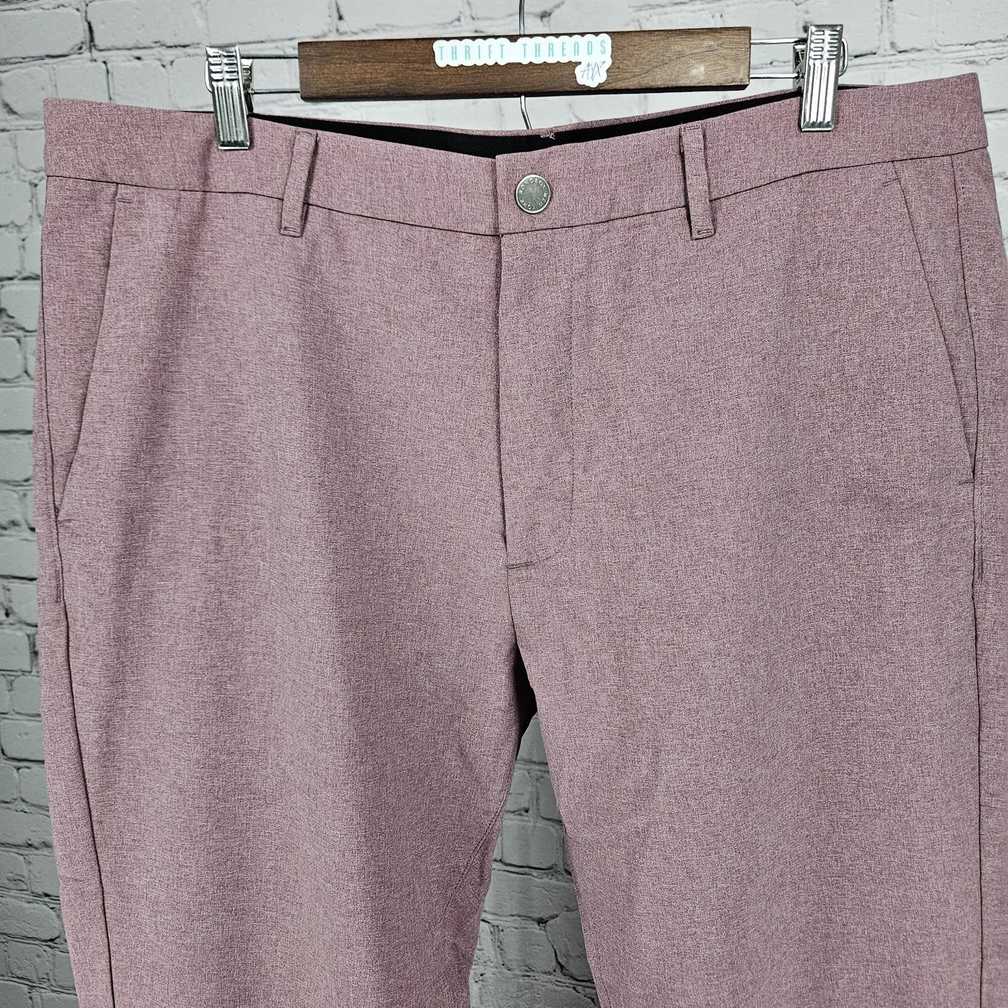 Bonobos Golf Pink Slim Lightweight Zip Pocket Straight Leg Chino Pants 38x30