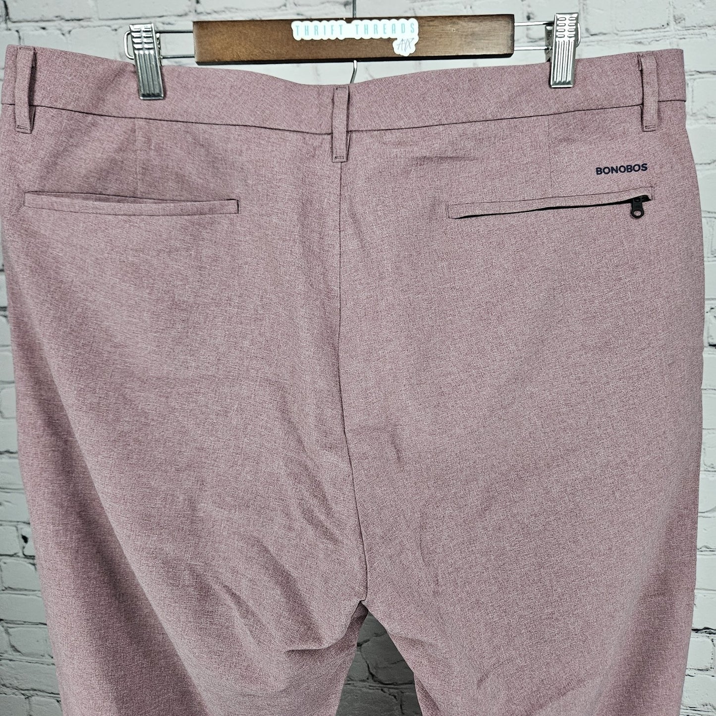 Bonobos Golf Pink Slim Lightweight Zip Pocket Straight Leg Chino Pants 38x30
