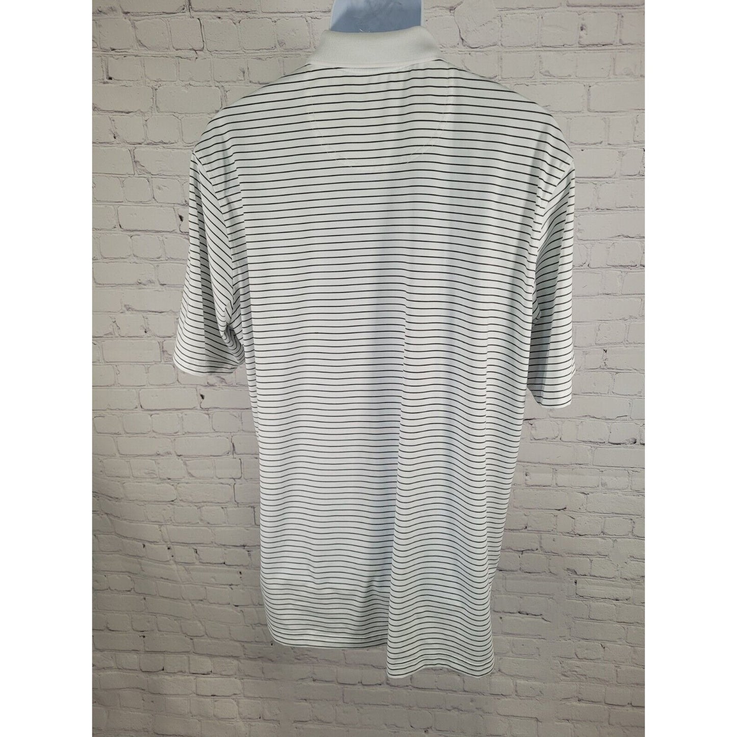 Fairway & Greene White Black Striped Golf Polo 2018 Acorn Cup USA Made Size XL