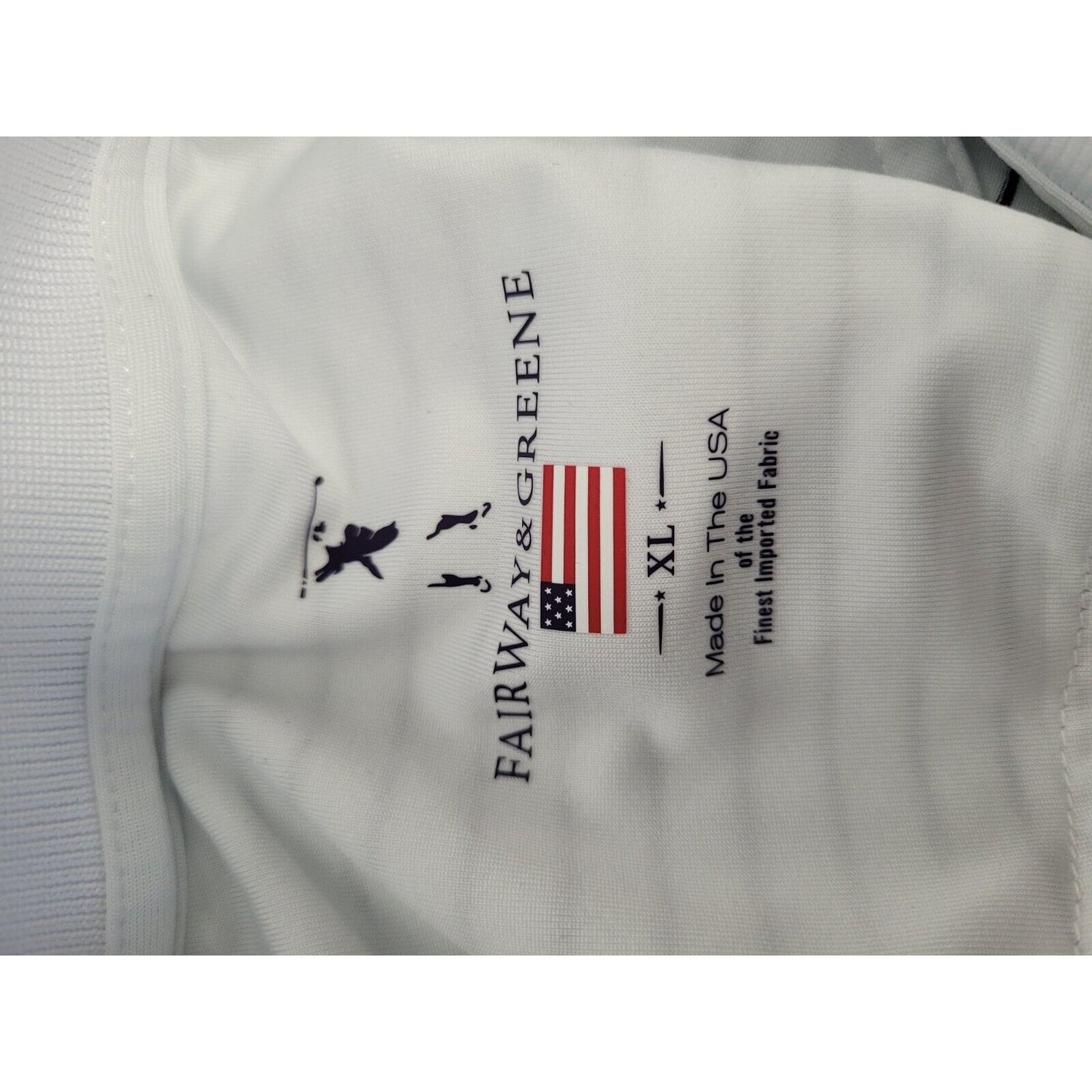 Fairway & Greene White Black Striped Golf Polo 2018 Acorn Cup USA Made Size XL