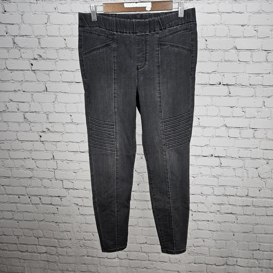 Liverpool Black The Pull On Moto Zippered Ankle Skinny Jeans 8/29 (29x27)