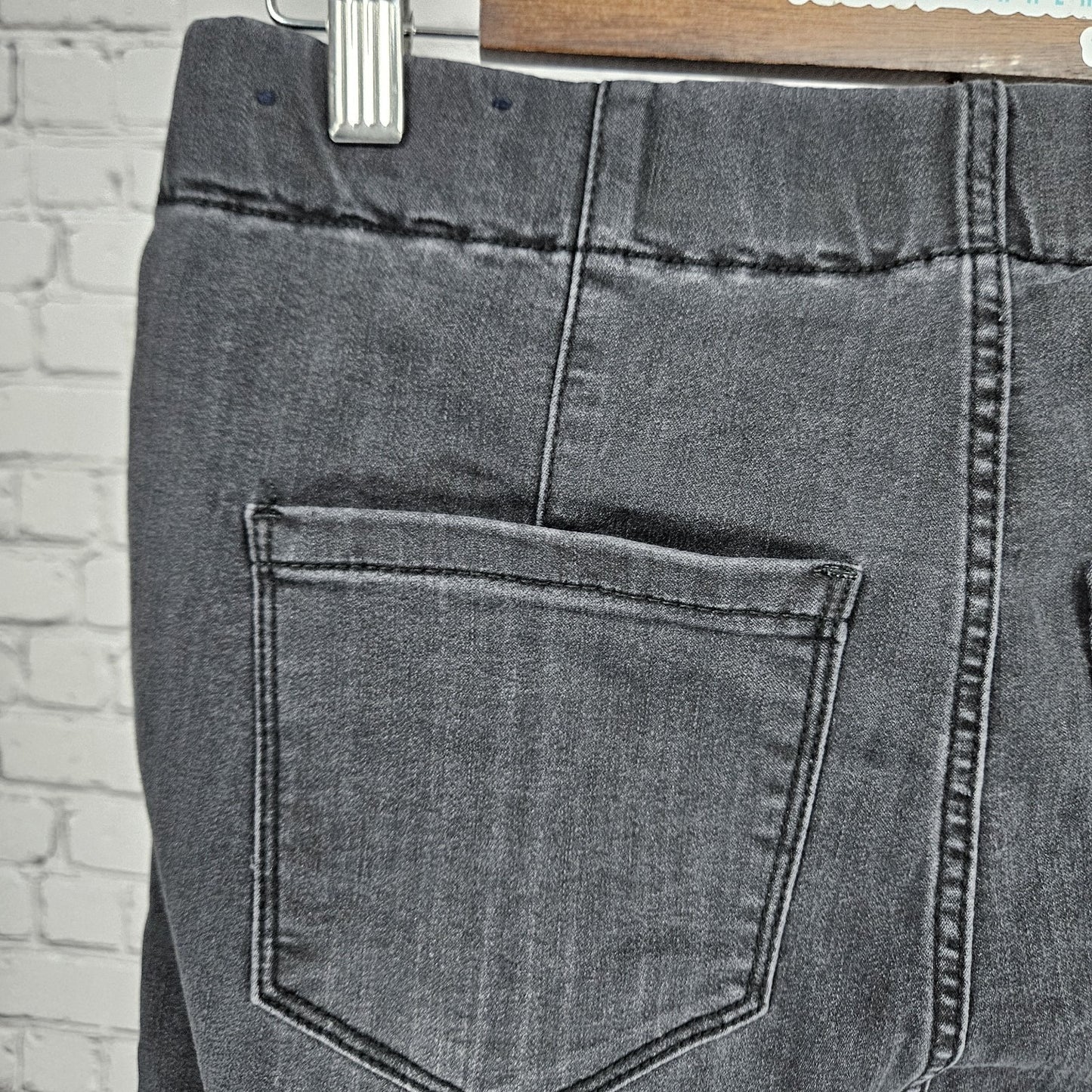 Liverpool Black The Pull On Moto Zippered Ankle Skinny Jeans 8/29 (29x27)