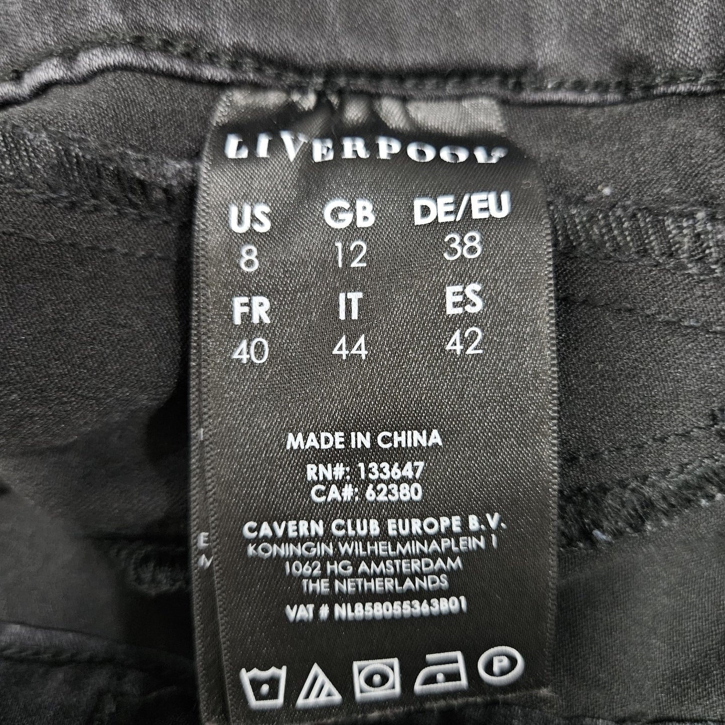 Liverpool Black The Pull On Moto Zippered Ankle Skinny Jeans 8/29 (29x27)