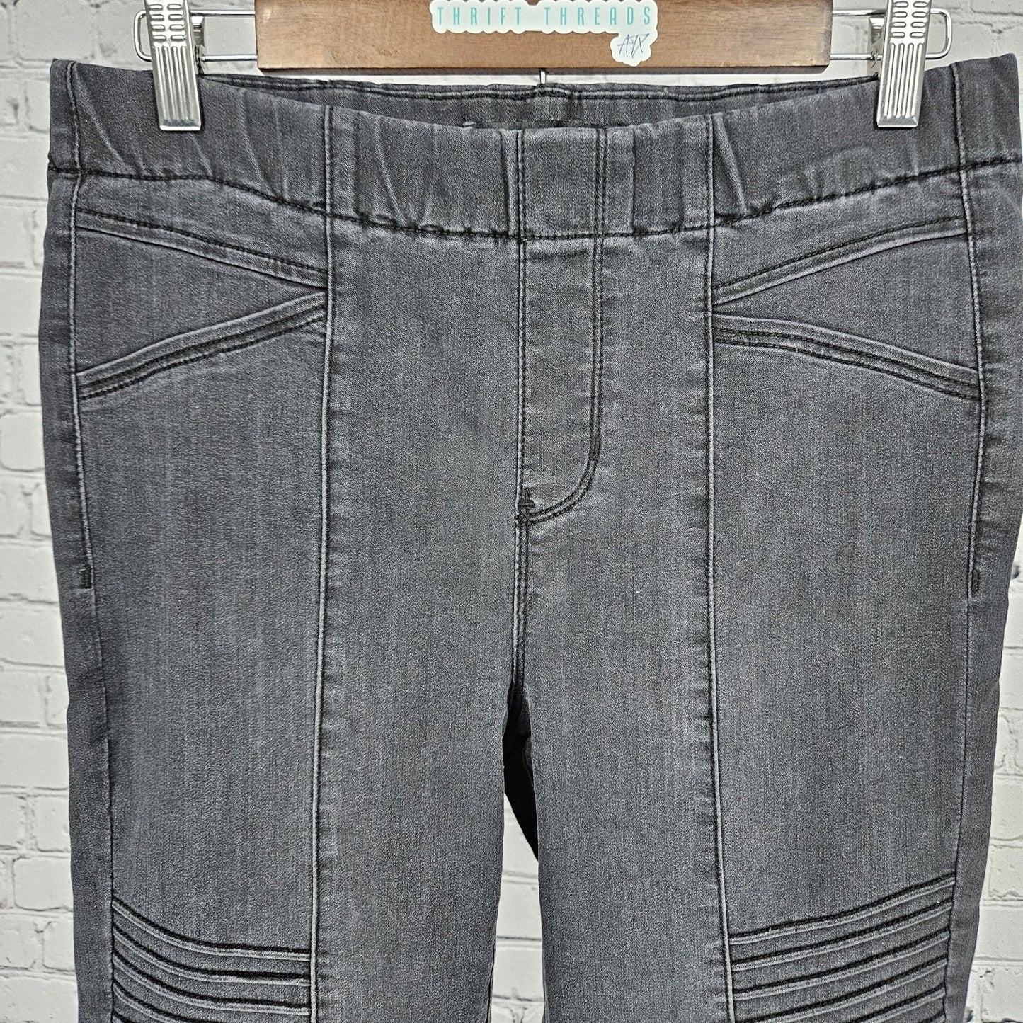Liverpool Black The Pull On Moto Zippered Ankle Skinny Jeans 8/29 (29x27)
