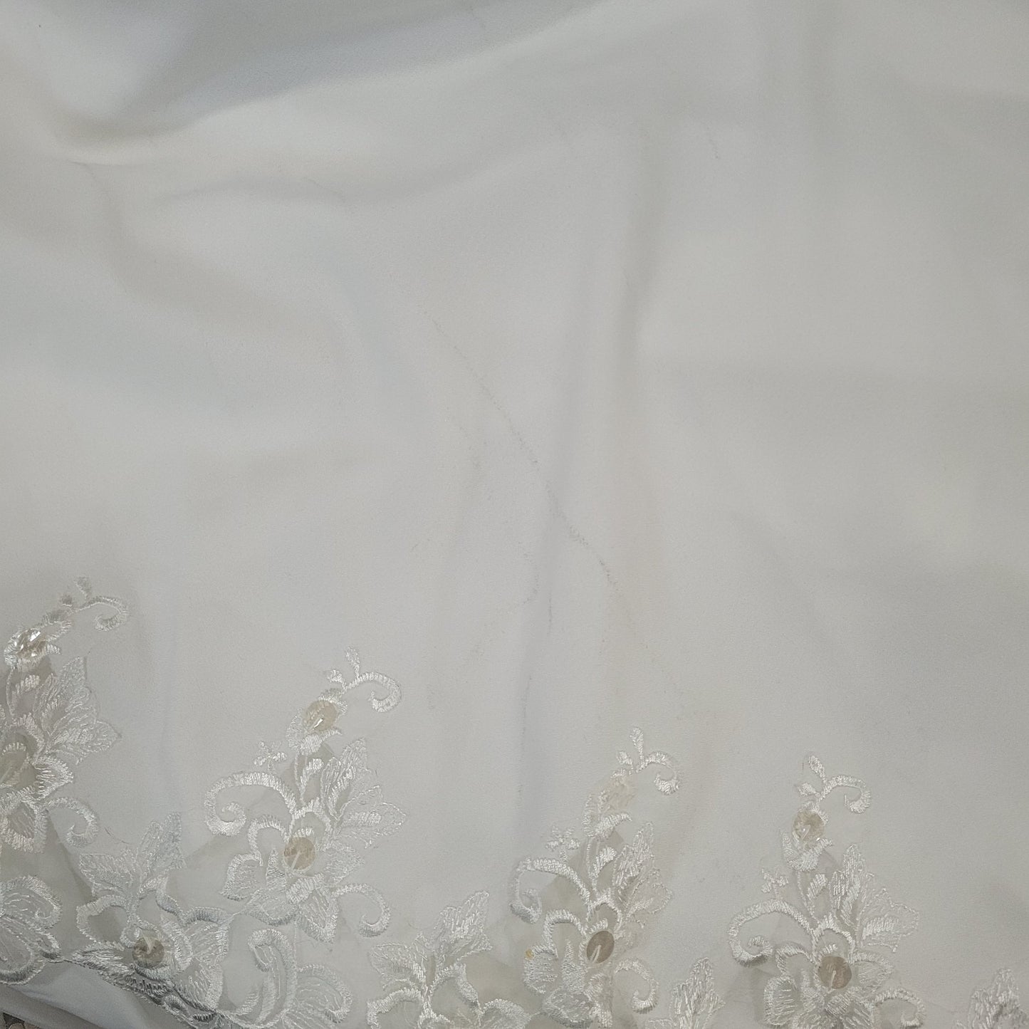 Bridal Originals White Embroidered Floral Beaded Puff Sleeve Wedding Dress 14