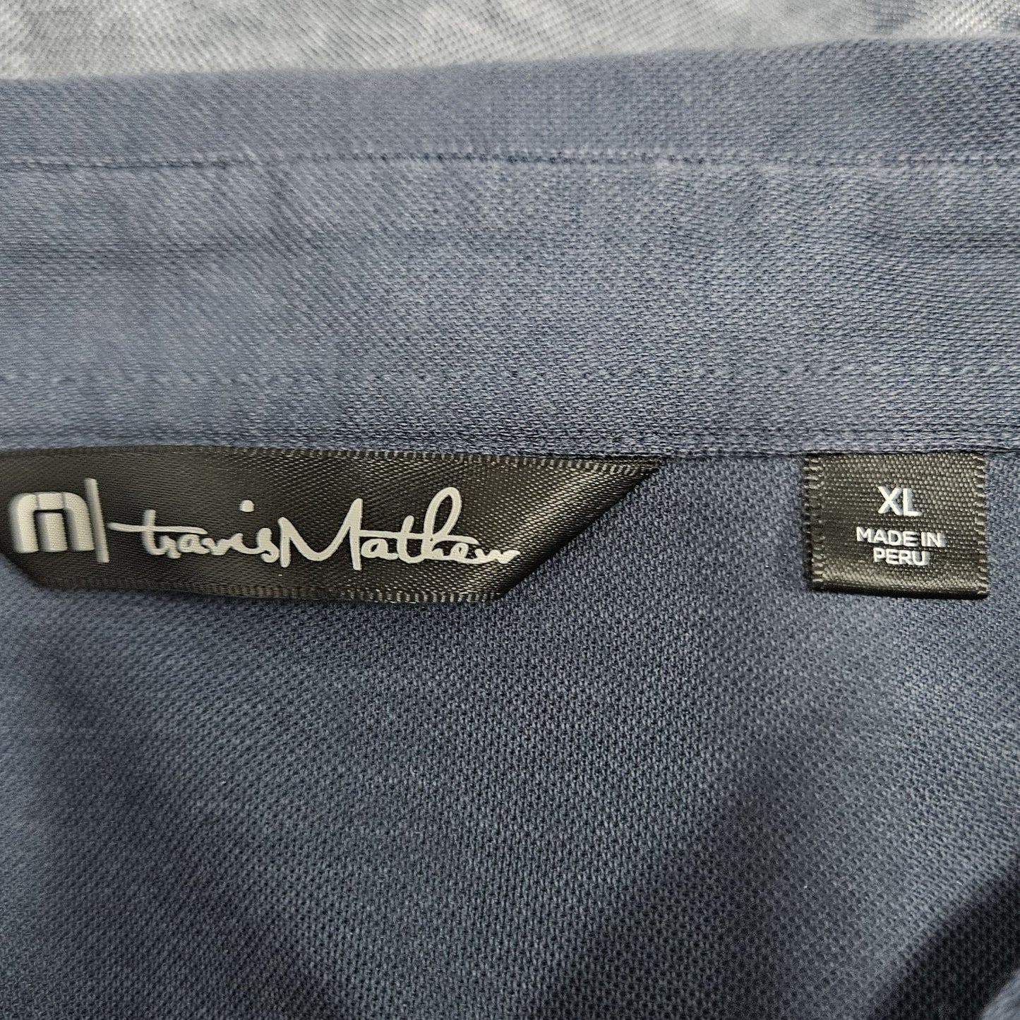 Travis Mathew UT Longhorn Golf Club Blue Pima Cotton Blend US Flag Polo Shirt XL