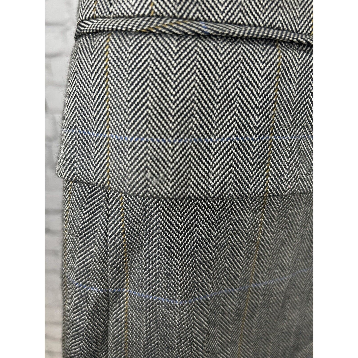 Evan Picone Silk Herringbone Gray Two Button Sport Coat Blazer Suit Size 40R