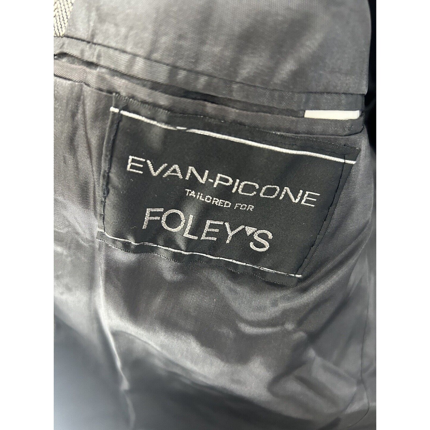 Evan Picone Silk Herringbone Gray Two Button Sport Coat Blazer Suit Size 40R