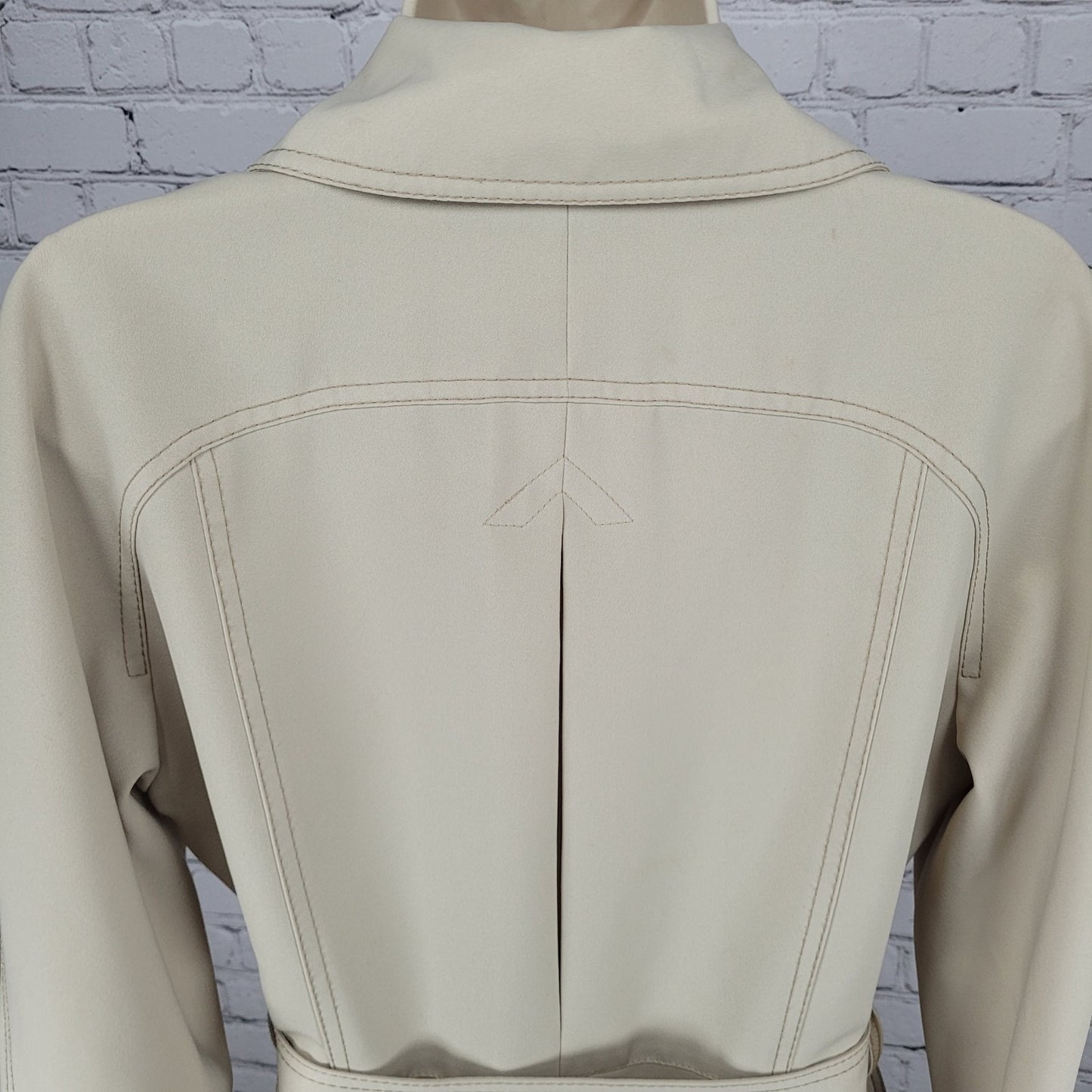 VTG Foxland By Lanson Beige Water Repellent Belted Lined Trench Coat Size 11/12