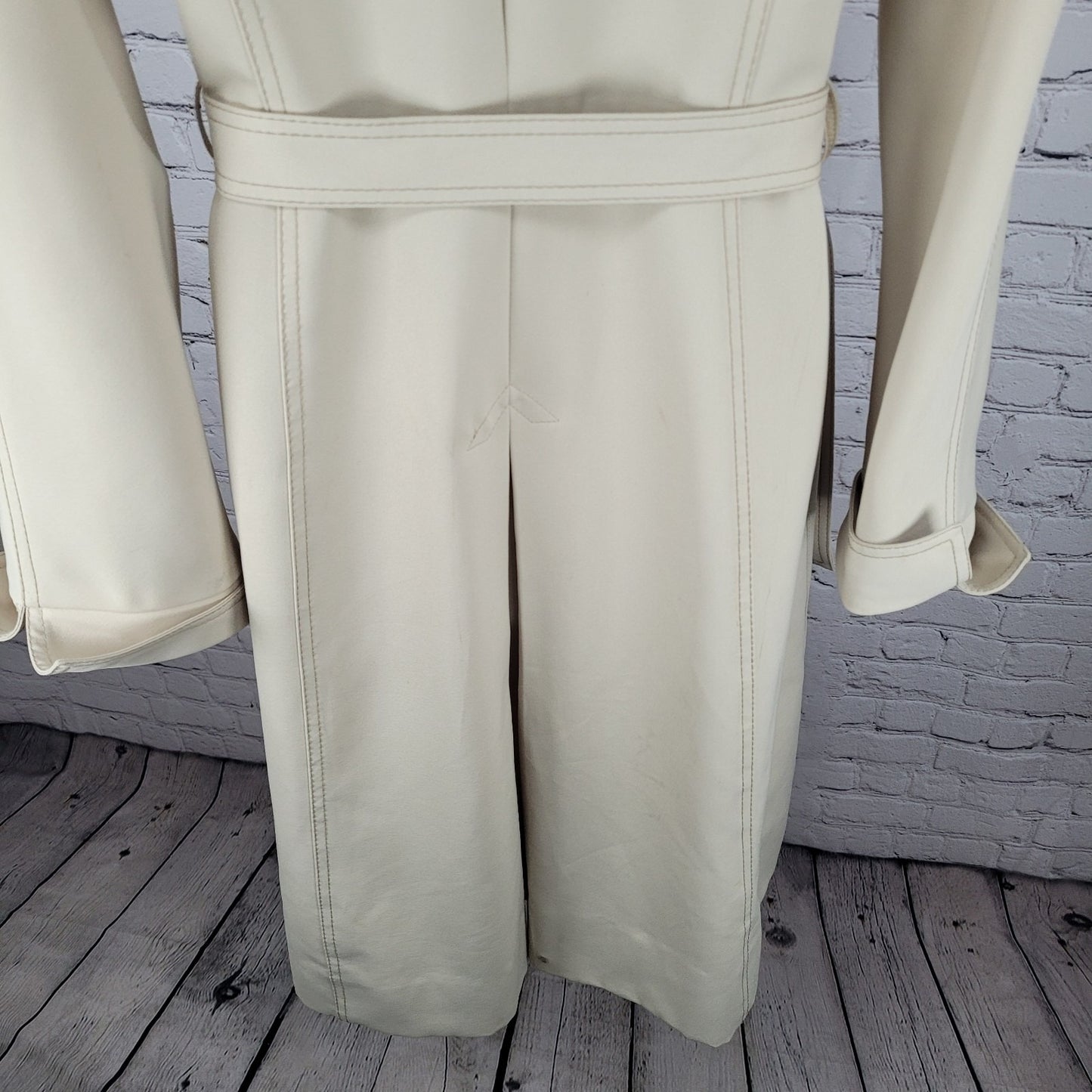 VTG Foxland By Lanson Beige Water Repellent Belted Lined Trench Coat Size 11/12