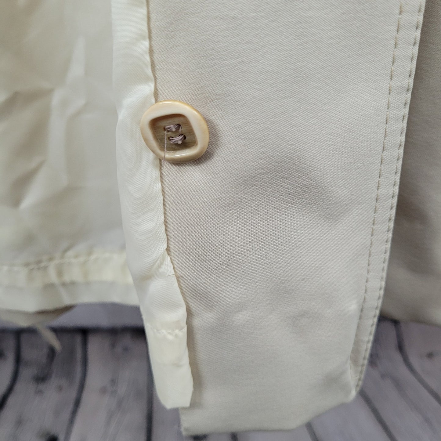 VTG Foxland By Lanson Beige Water Repellent Belted Lined Trench Coat Size 11/12