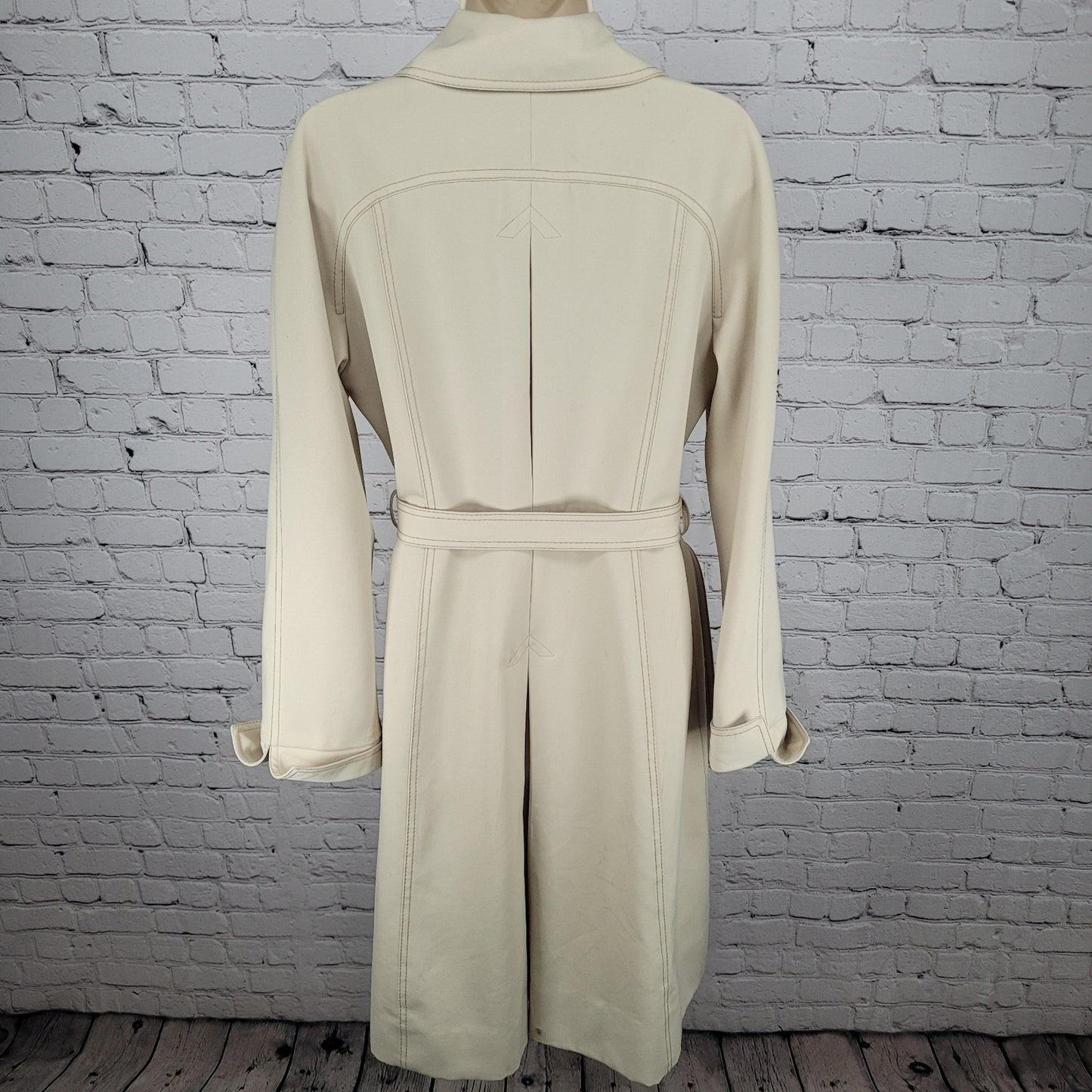 VTG Foxland By Lanson Beige Water Repellent Belted Lined Trench Coat Size 11/12