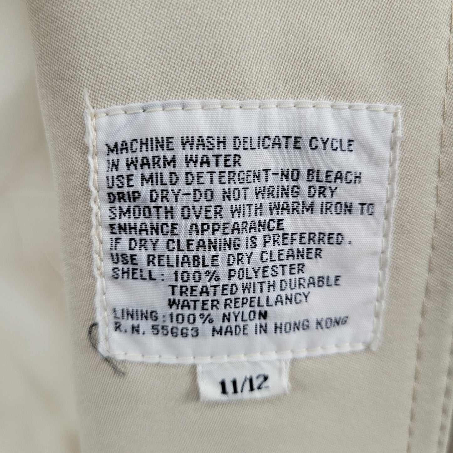 VTG Foxland By Lanson Beige Water Repellent Belted Lined Trench Coat Size 11/12