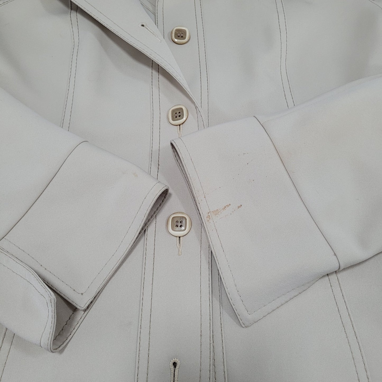 VTG Foxland By Lanson Beige Water Repellent Belted Lined Trench Coat Size 11/12