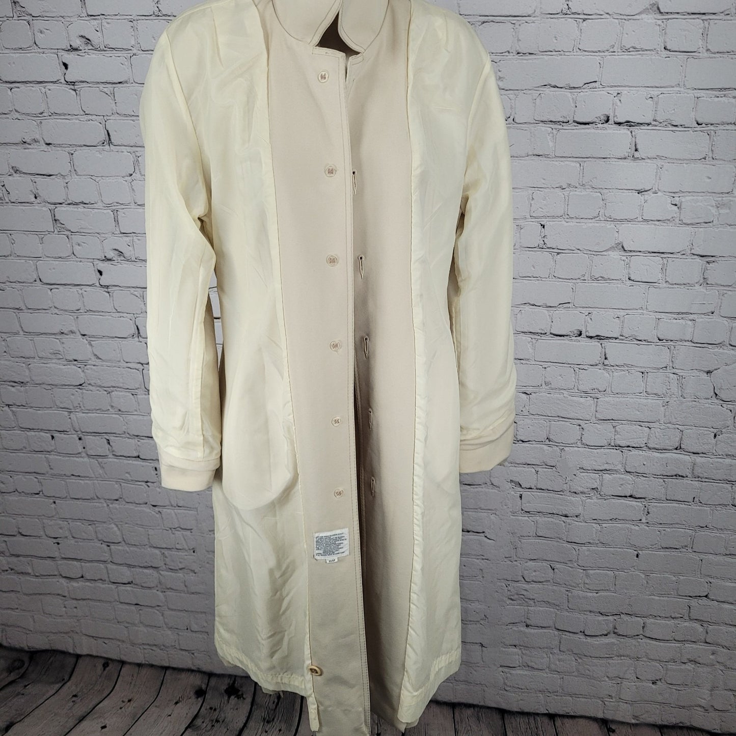 VTG Foxland By Lanson Beige Water Repellent Belted Lined Trench Coat Size 11/12