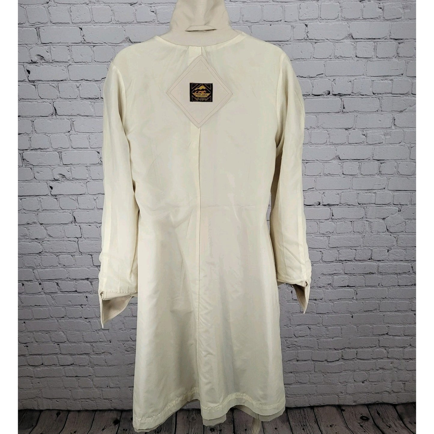VTG Foxland By Lanson Beige Water Repellent Belted Lined Trench Coat Size 11/12