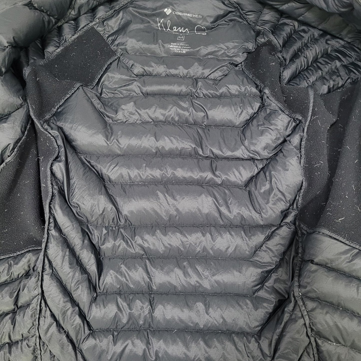 Obermeyer Klaus Black Down Insulated Fusion Stretch Zipped Jacket Size Medium M