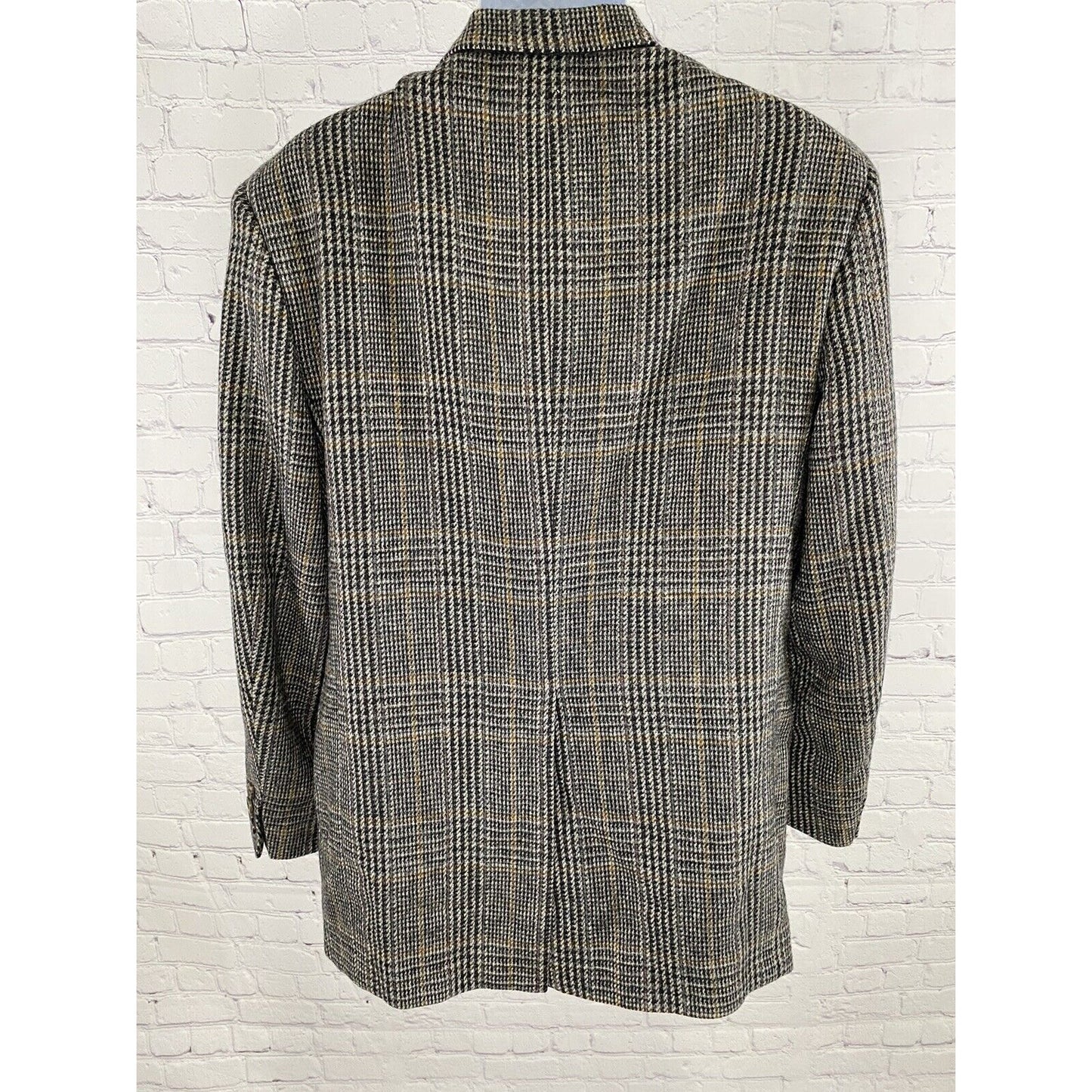 Vintage Barrister Hartmarx Wool Plaid 2 Button Blazer Jacket USA 1989 Size 42