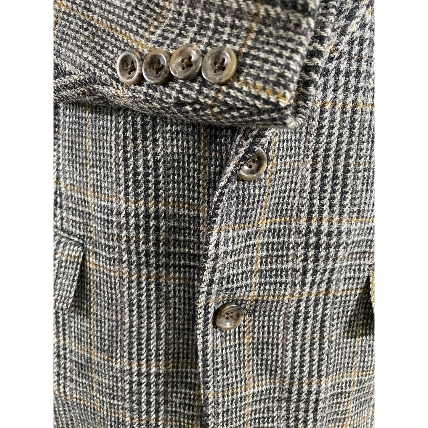 Vintage Barrister Hartmarx Wool Plaid 2 Button Blazer Jacket USA 1989 Size 42