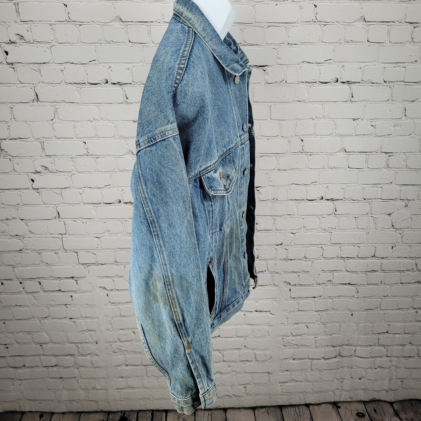 VTG Brockum Heavy Denim Pink Floyd Rock Grunge Jacket USA Made Size Large L