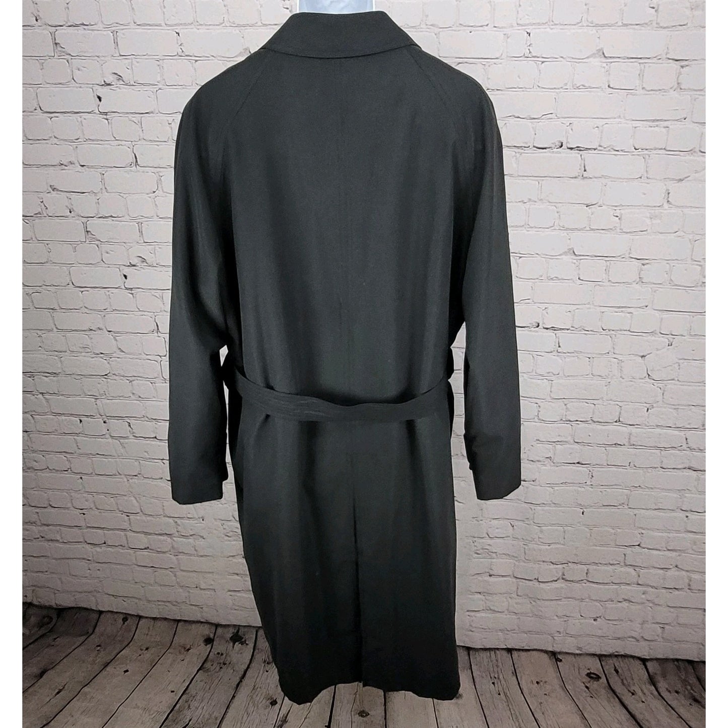 Lauren Ralph Lauren Black Wool Blend Removable Lining Long Trench Coat Size 44L