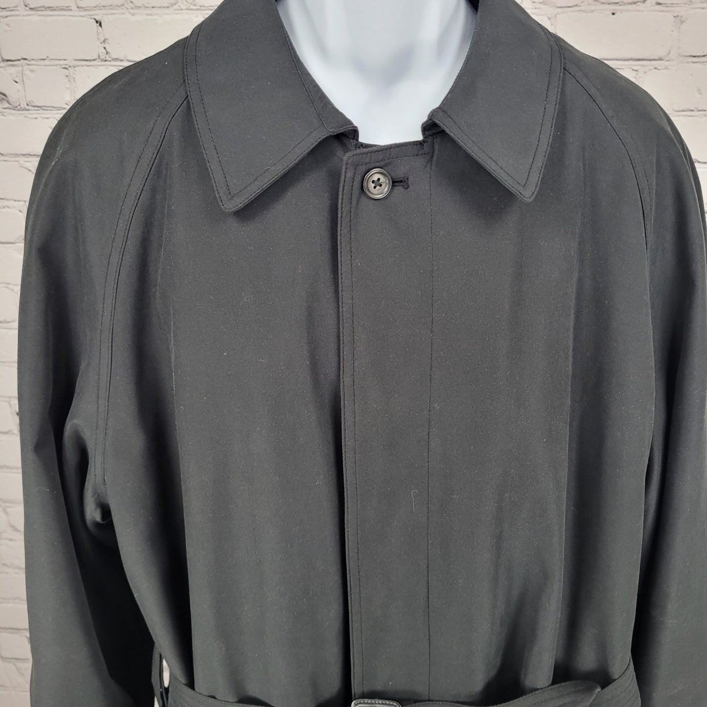 Lauren Ralph Lauren Black Wool Blend Removable Lining Long Trench Coat Size 44L