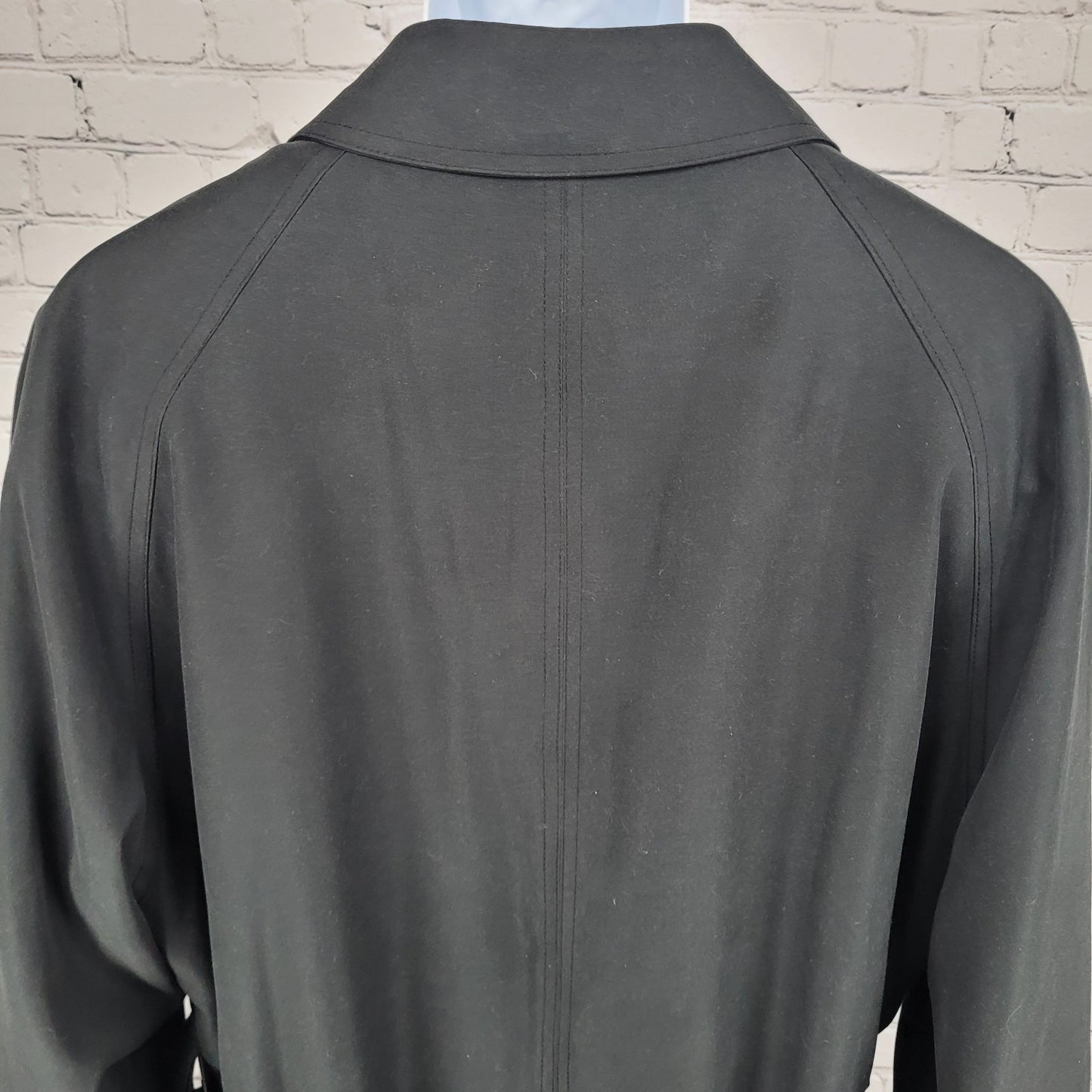 Lauren Ralph Lauren Black Wool Blend Removable Lining Long Trench Coat Size 44L