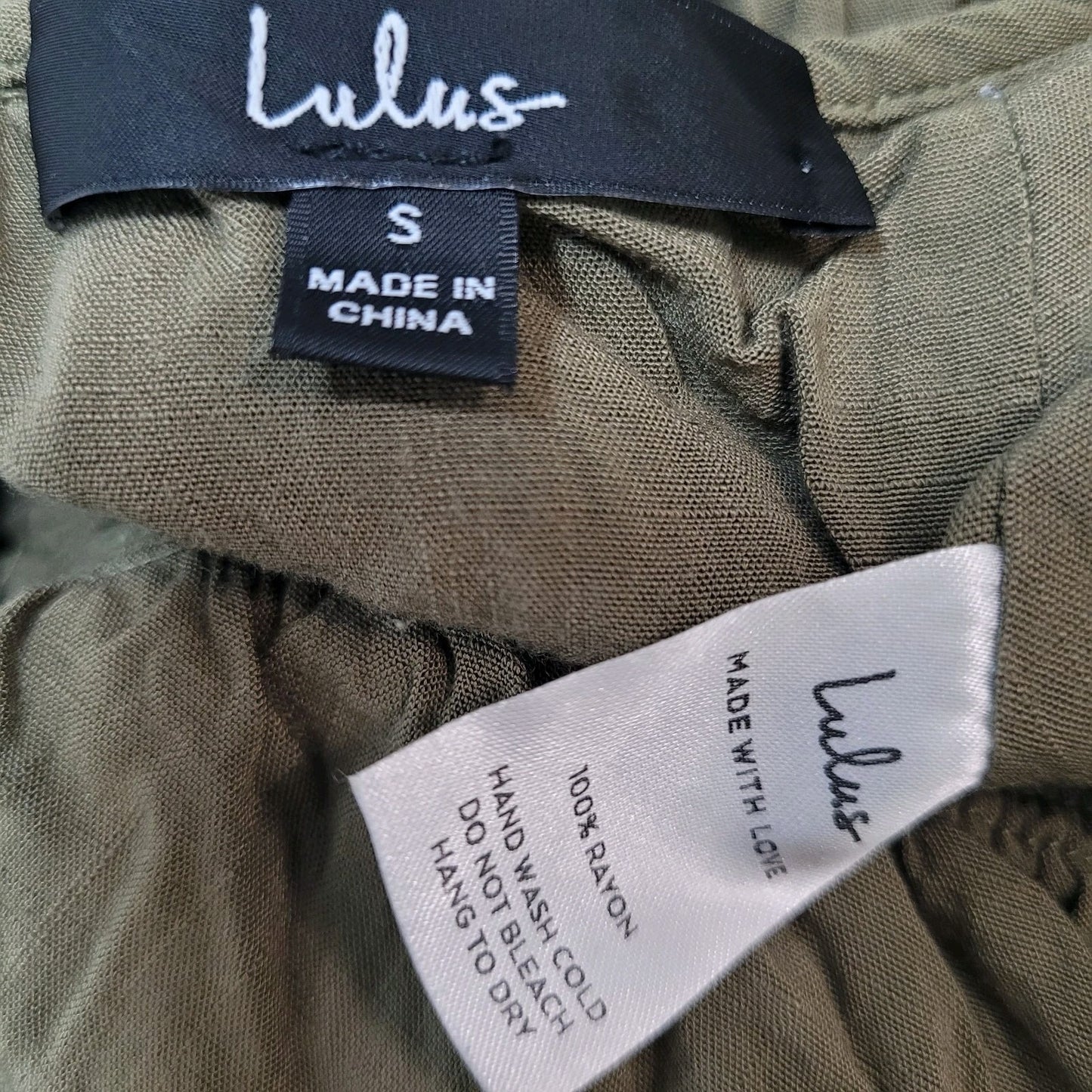 Lulus Green Adjustable Strappy Back Wide Leg Elastic Waist Jumper Size Small S