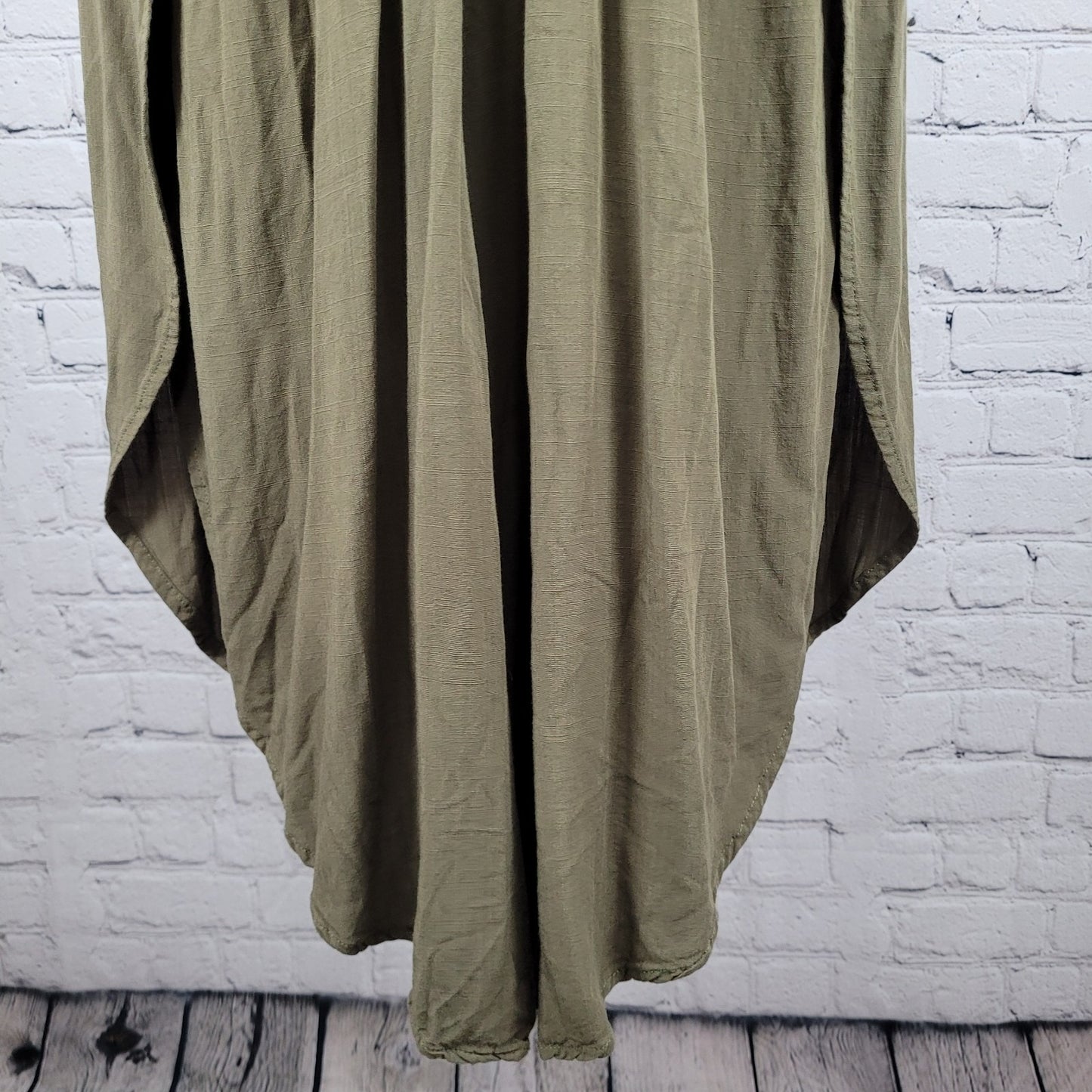 Lulus Green Adjustable Strappy Back Wide Leg Elastic Waist Jumper Size Small S