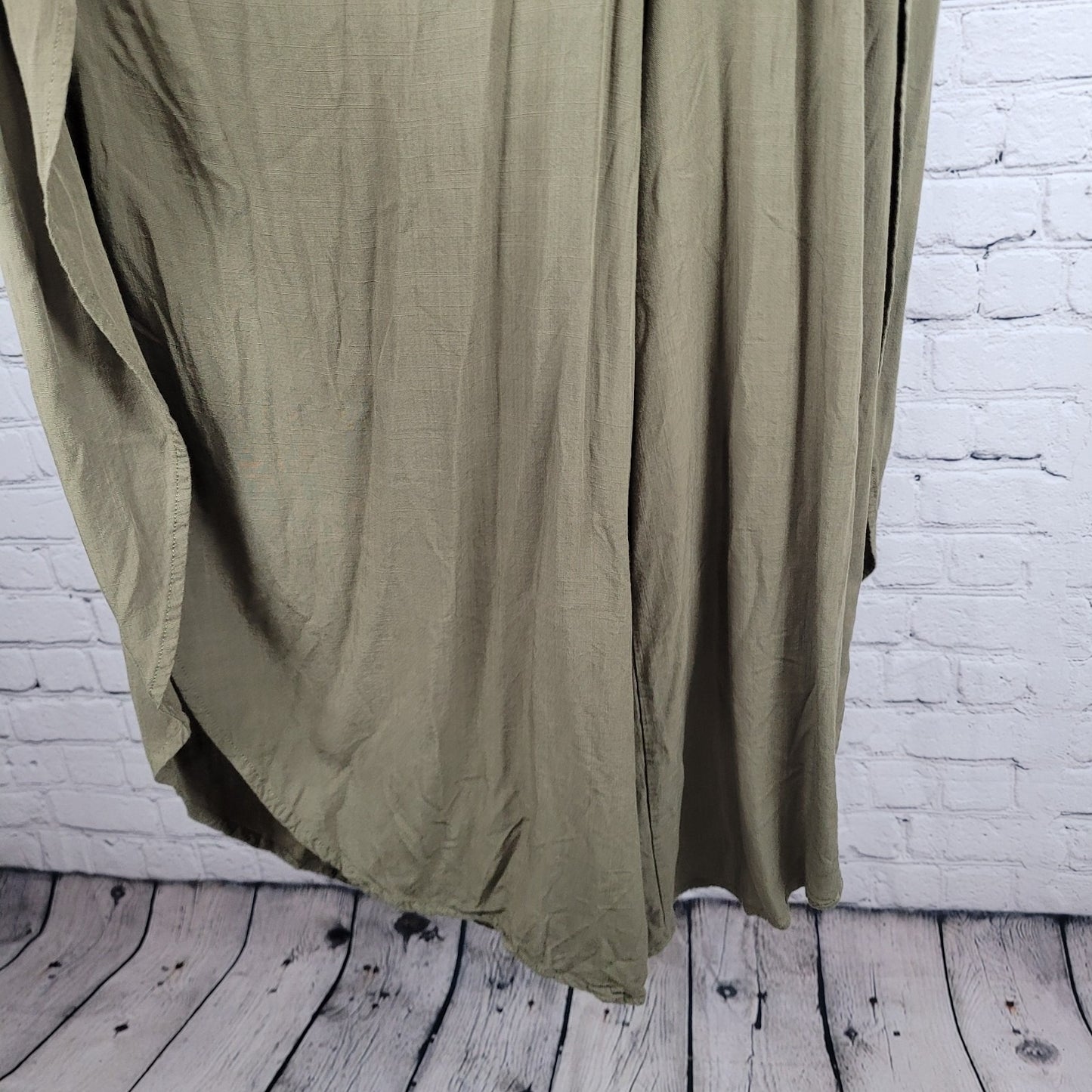 Lulus Green Adjustable Strappy Back Wide Leg Elastic Waist Jumper Size Small S
