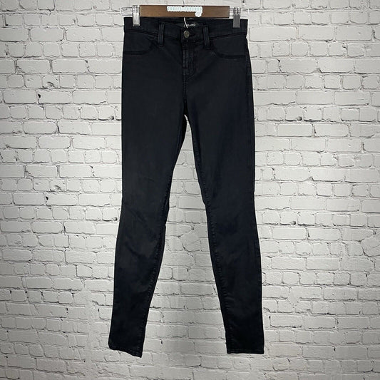 J Brand Black Super Skinny Low Rise Lightweight Pants USA Made Size 24 (25x19)