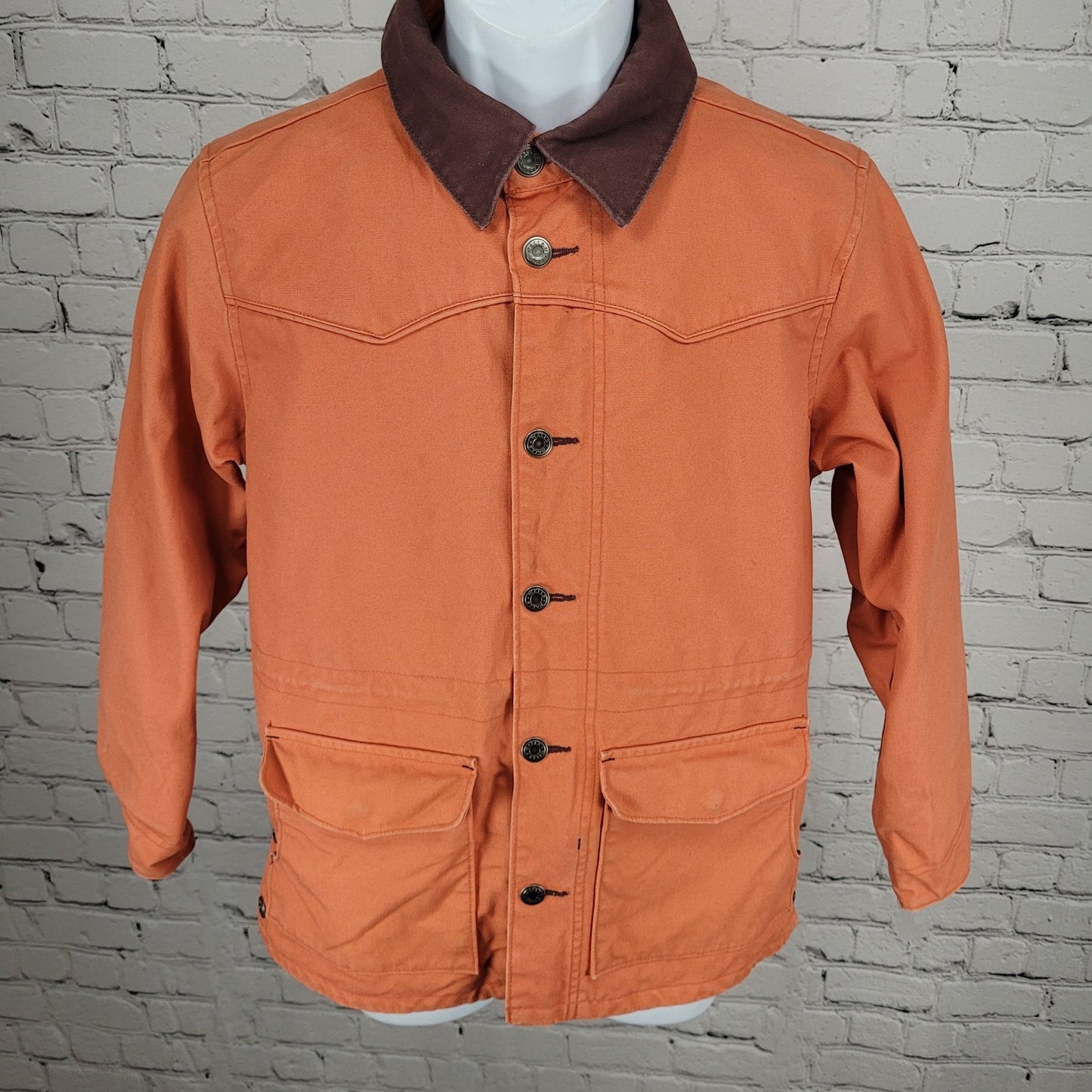 VTG Walls Orange Authentic Ranchwear Zip & Snap Jacket Boys Size Medium M 10-12