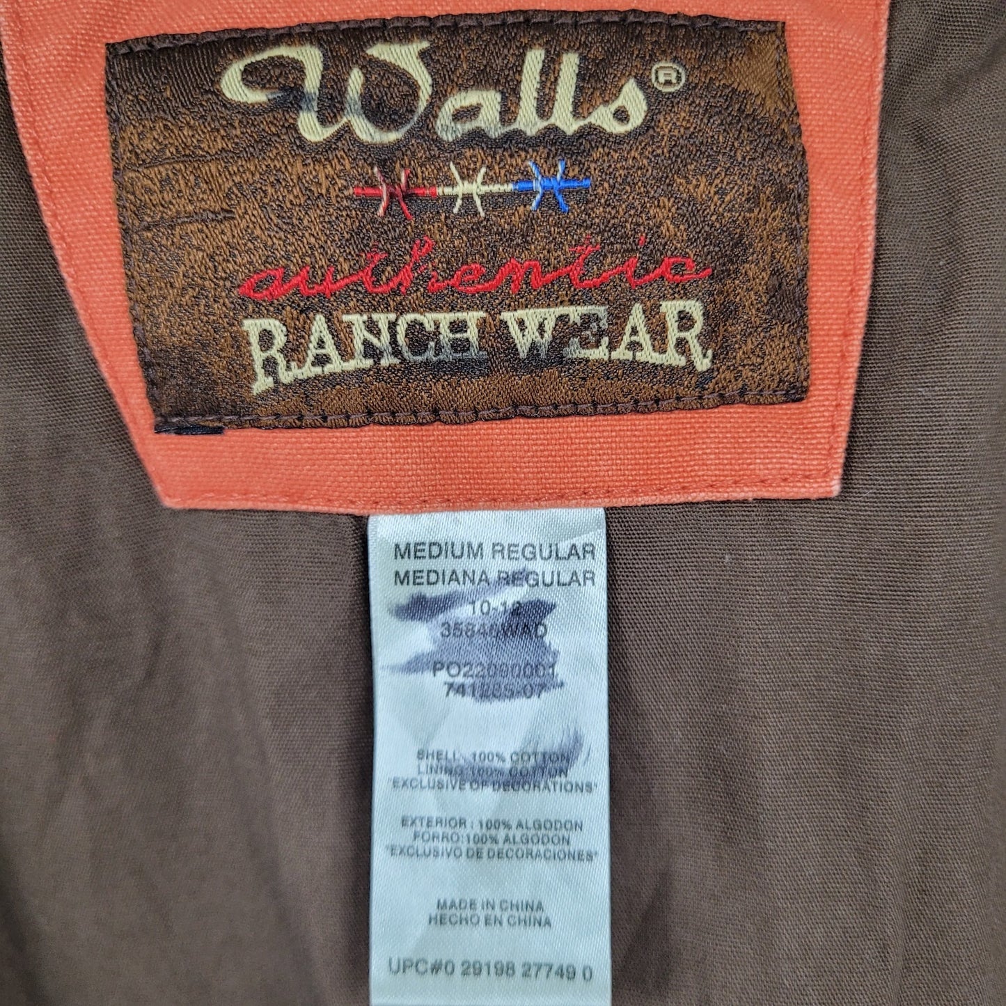 VTG Walls Orange Authentic Ranchwear Zip & Snap Jacket Boys Size Medium M 10-12