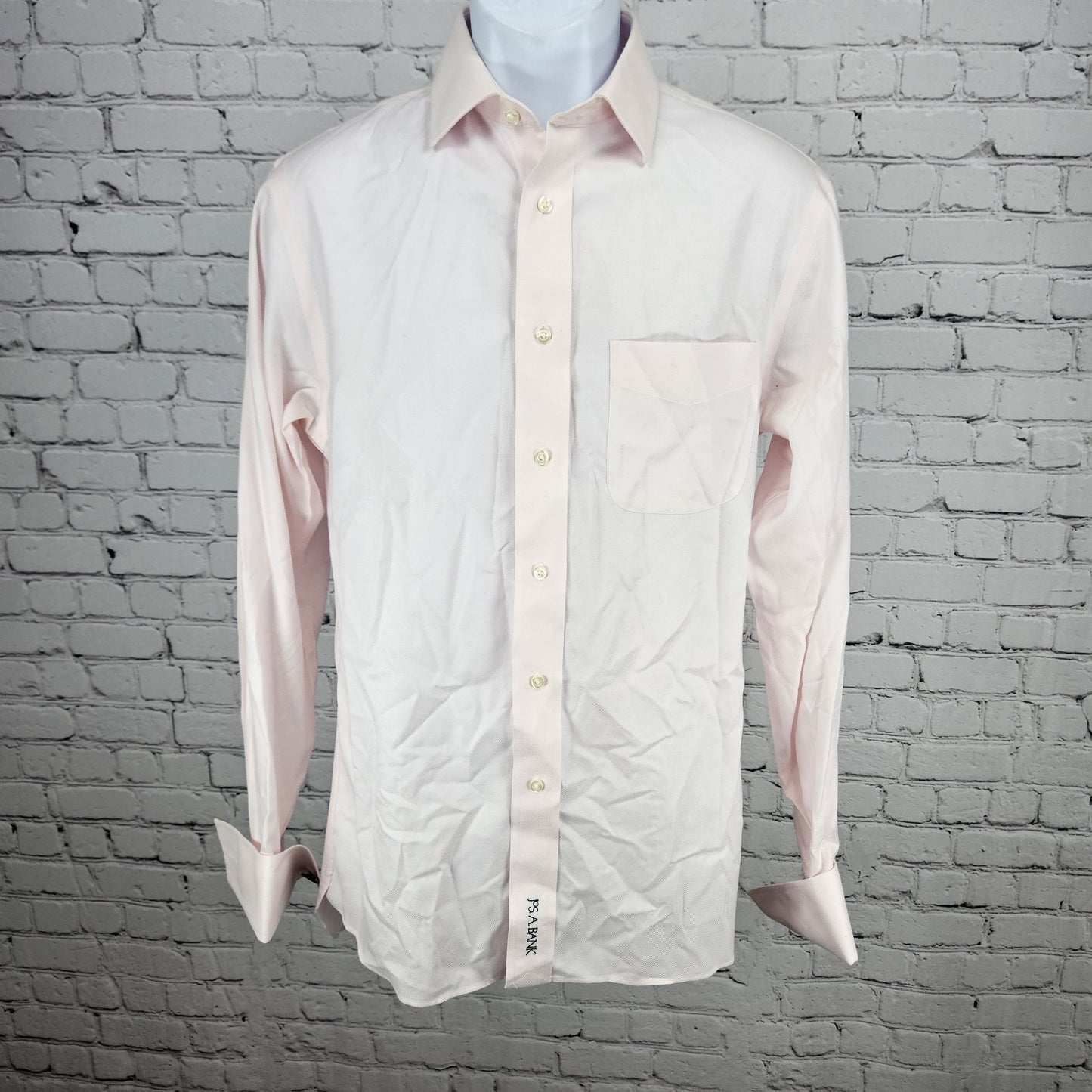Jos A Bank Pink Egyptian Cotton Slim Signature Long Sleeve Dress Shirt 15-34