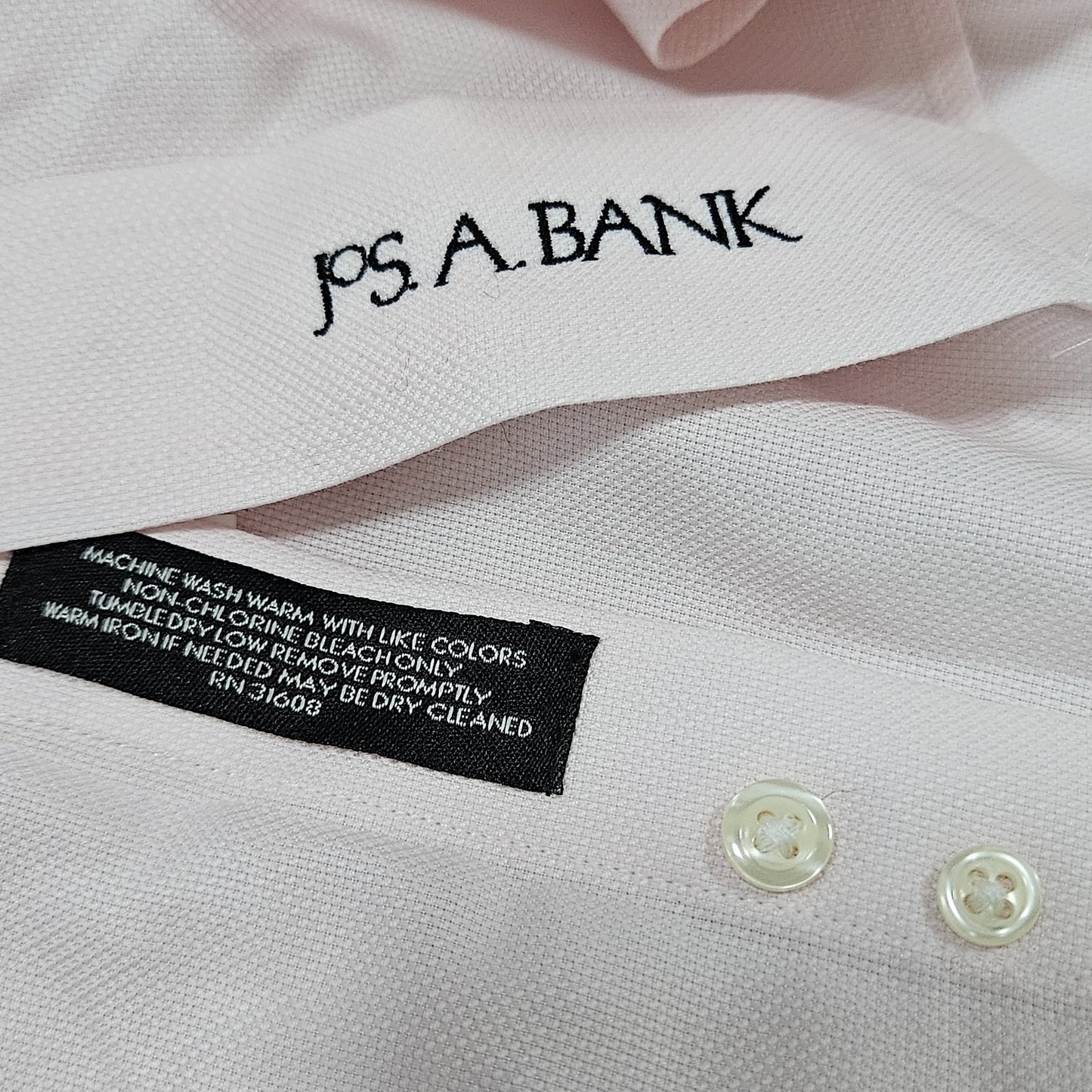 Jos A Bank Pink Egyptian Cotton Slim Signature Long Sleeve Dress Shirt 15-34
