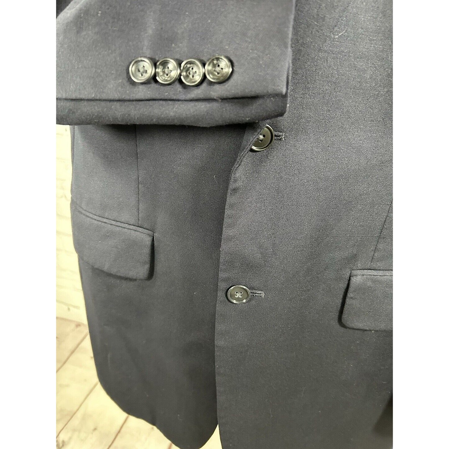 Joseph & Feiss Gold Dark Blue 100% Wool Two Button Blazer Jacket Men’s 40L