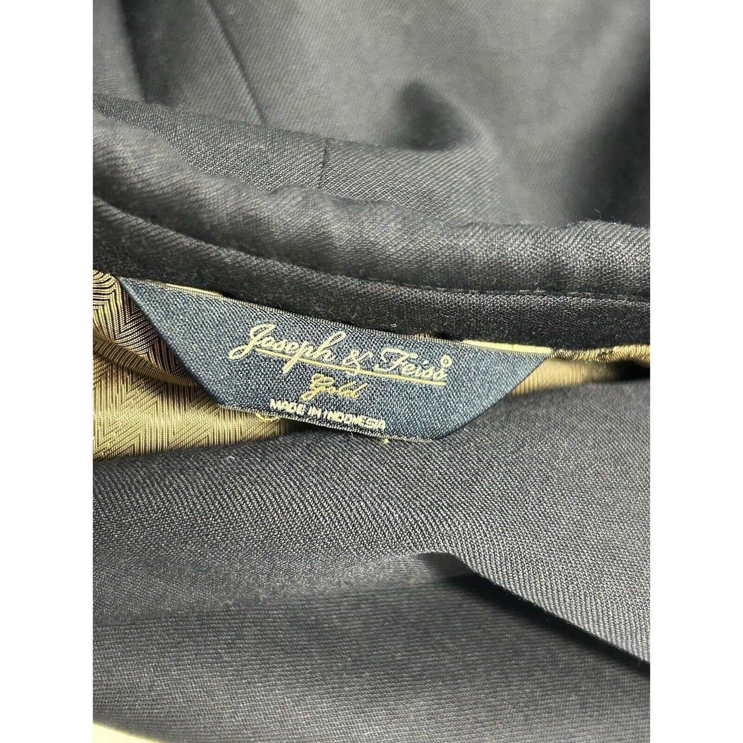 Joseph & Feiss Gold Dark Blue 100% Wool Two Button Blazer Jacket Men’s 40L