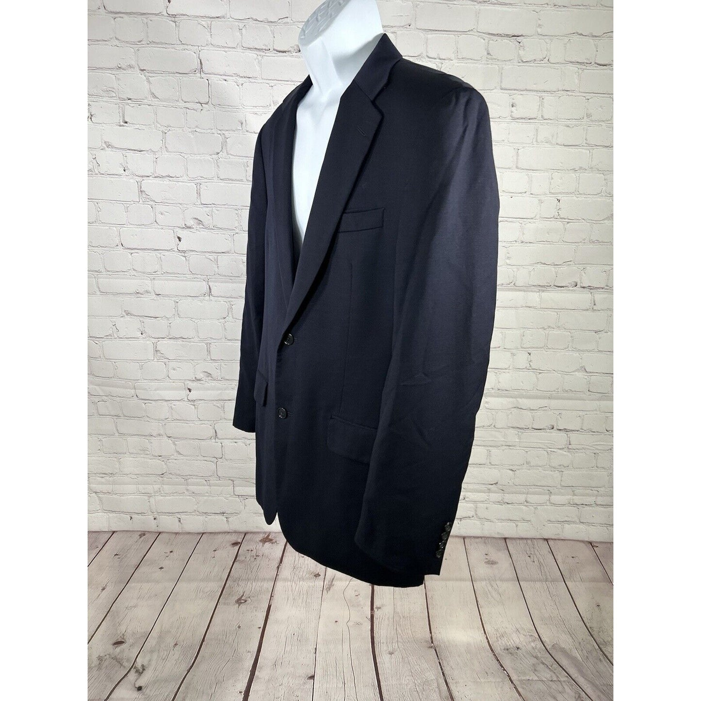 Joseph & Feiss Gold Dark Blue 100% Wool Two Button Blazer Jacket Men’s 40L