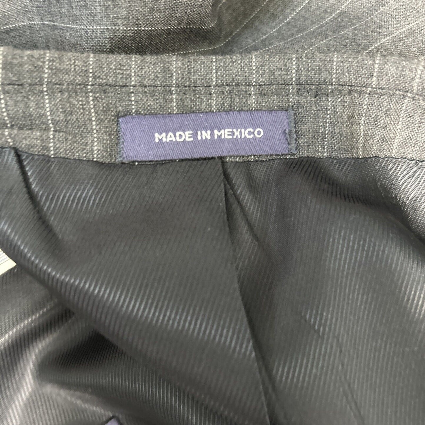 Stafford Tailored Culture Gray Wool Stripe Two Button Blazer Jacket Men’s 48R
