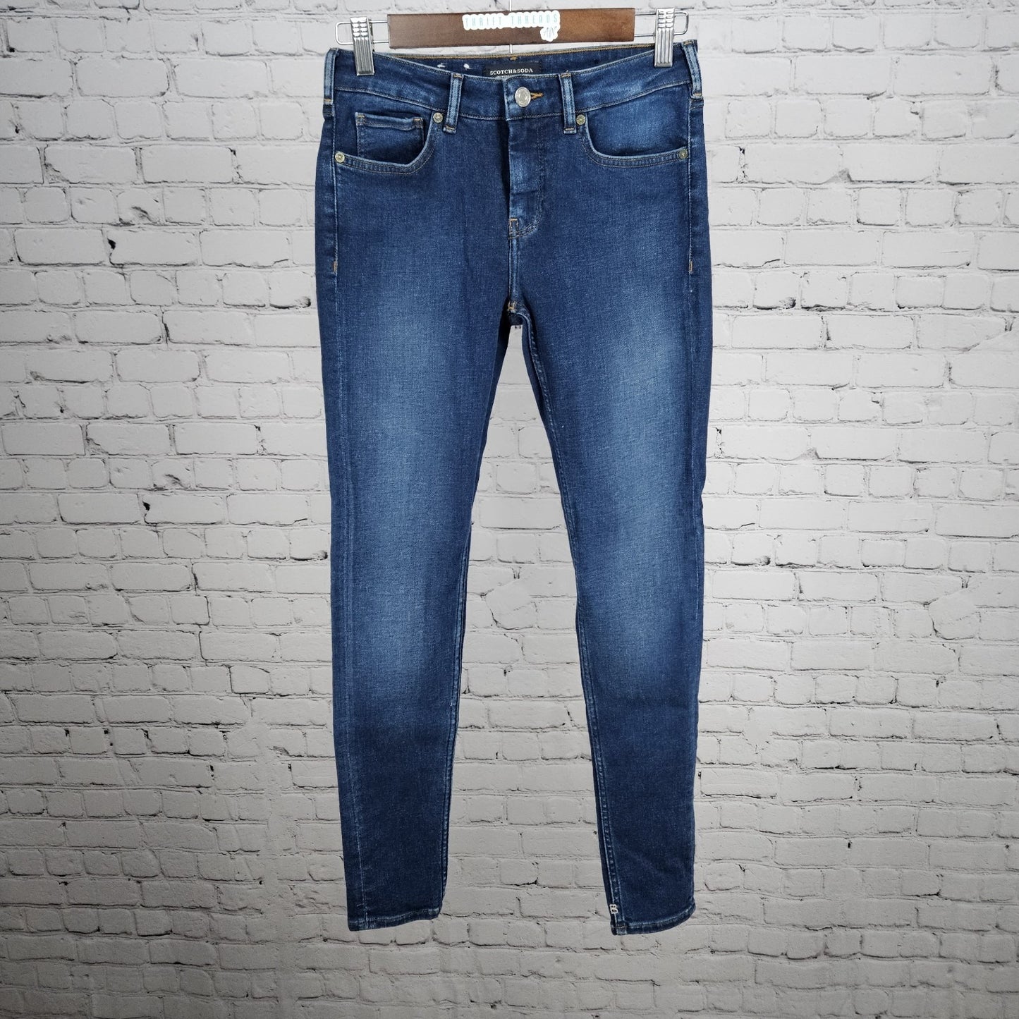 Scotch & Soda Blue Denim La Bohemienne Mid Rise Skinny Jeans 26 (26x30)