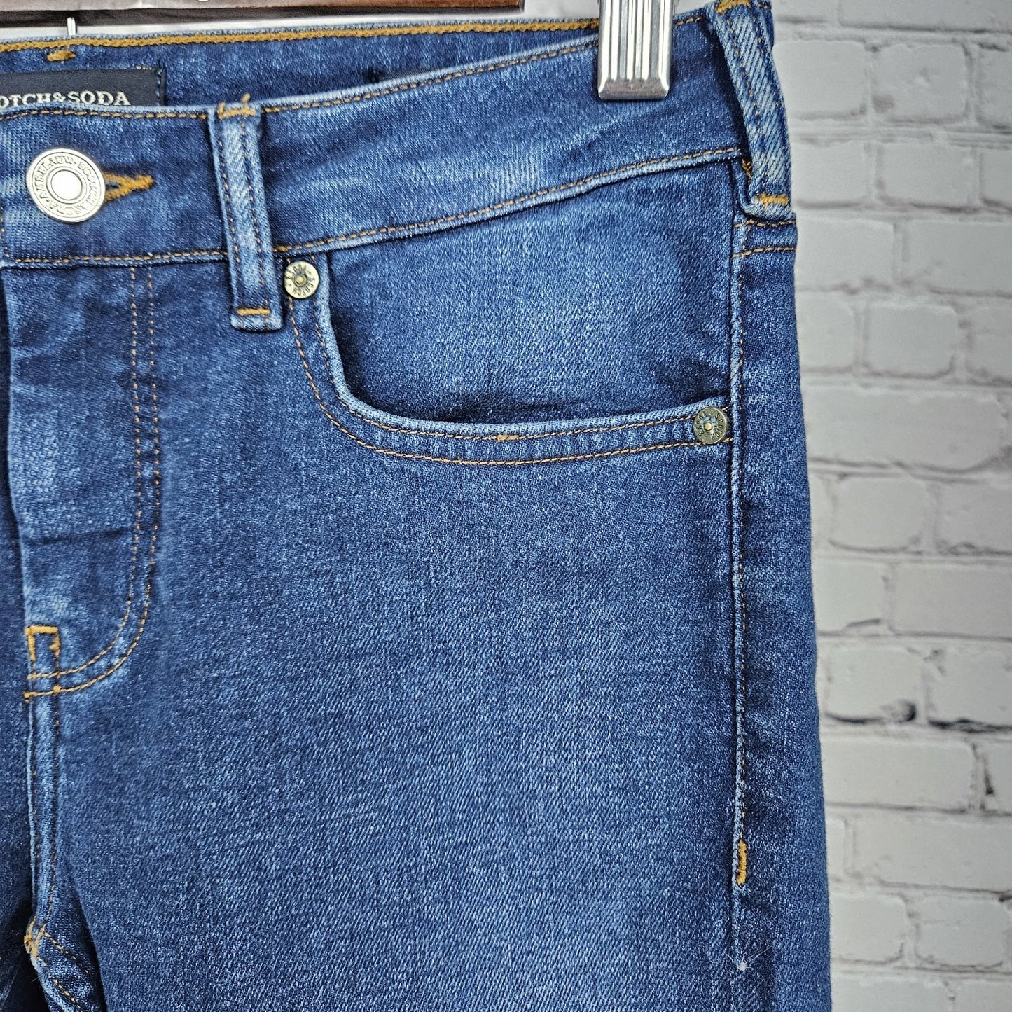 Scotch & Soda Blue Denim La Bohemienne Mid Rise Skinny Jeans 26 (26x30)