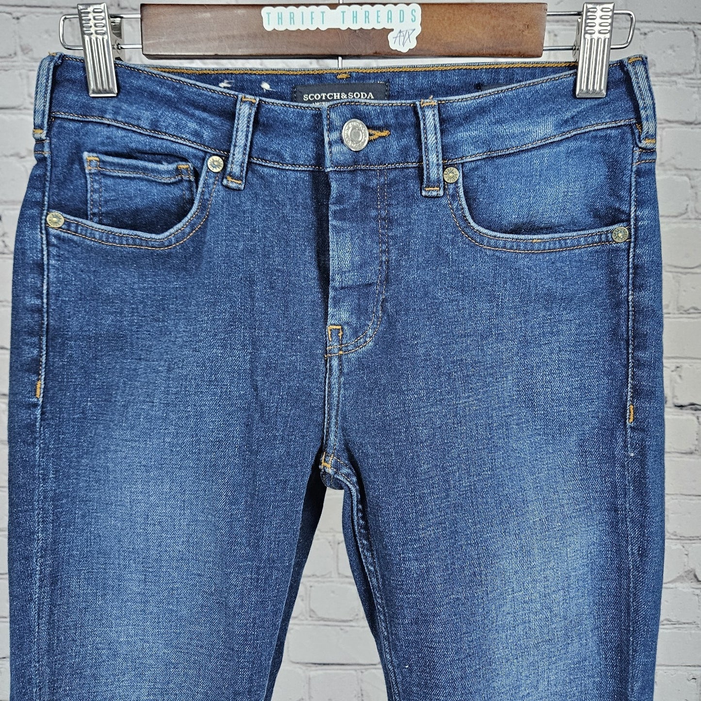 Scotch & Soda Blue Denim La Bohemienne Mid Rise Skinny Jeans 26 (26x30)