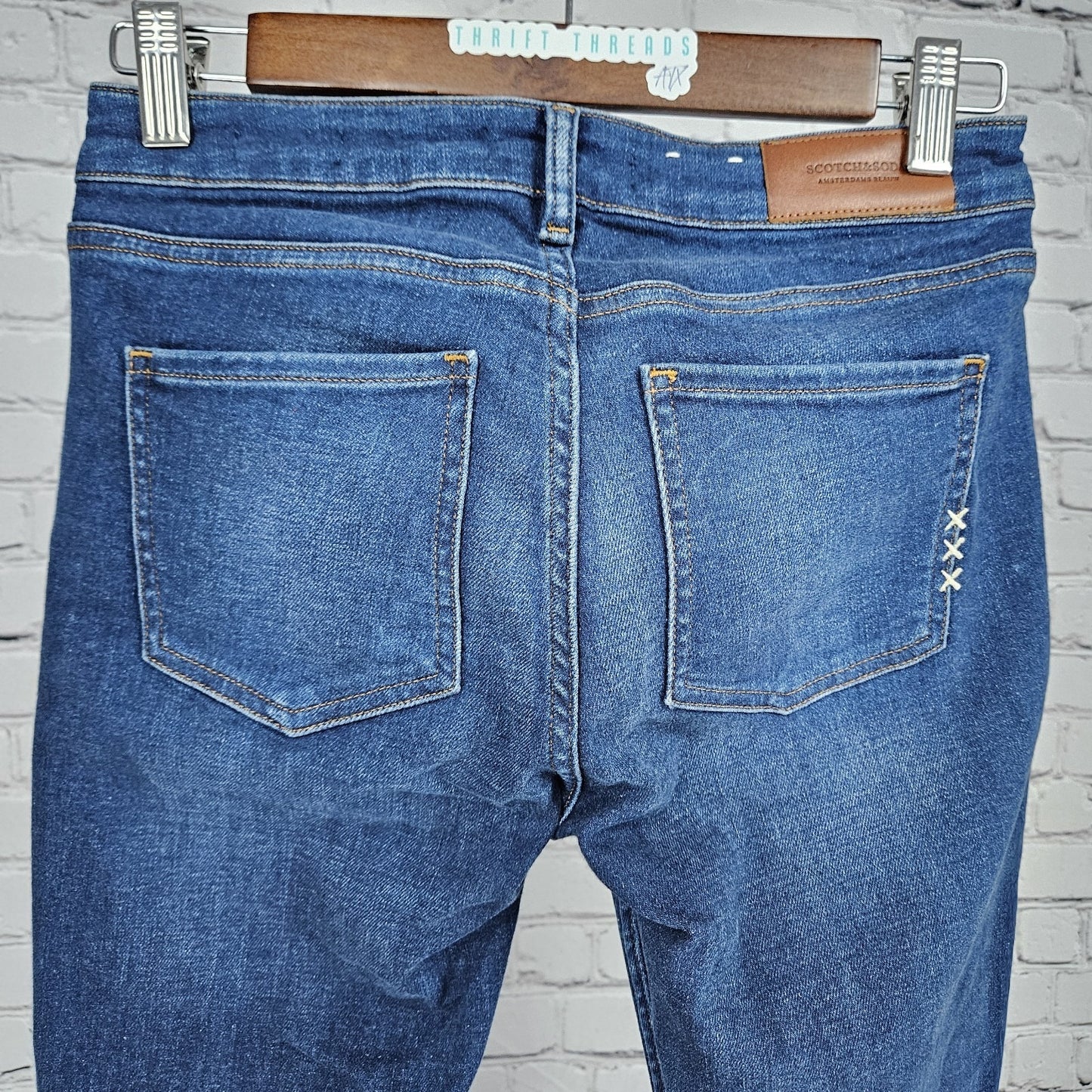 Scotch & Soda Blue Denim La Bohemienne Mid Rise Skinny Jeans 26 (26x30)