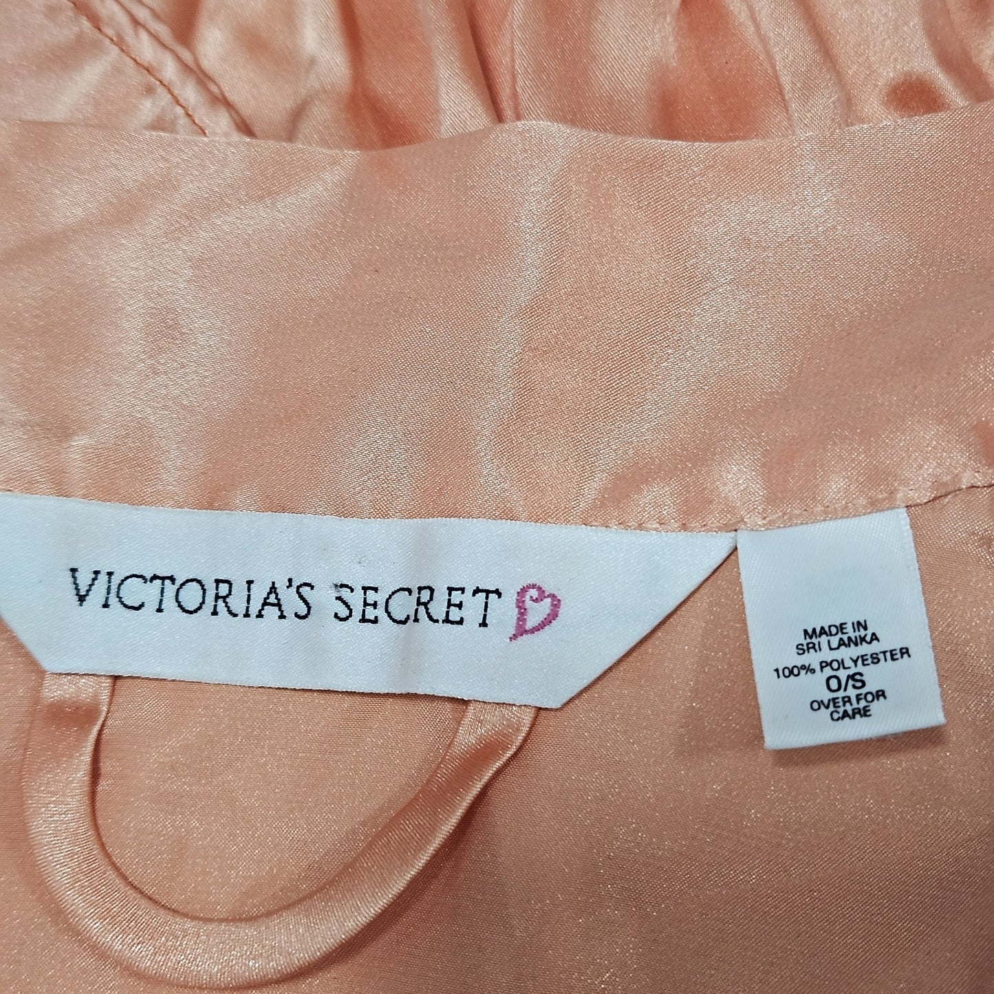 Victoria's Secret Orange Satin Short Sleeve Belted Pockets Lightweight Robe O/S