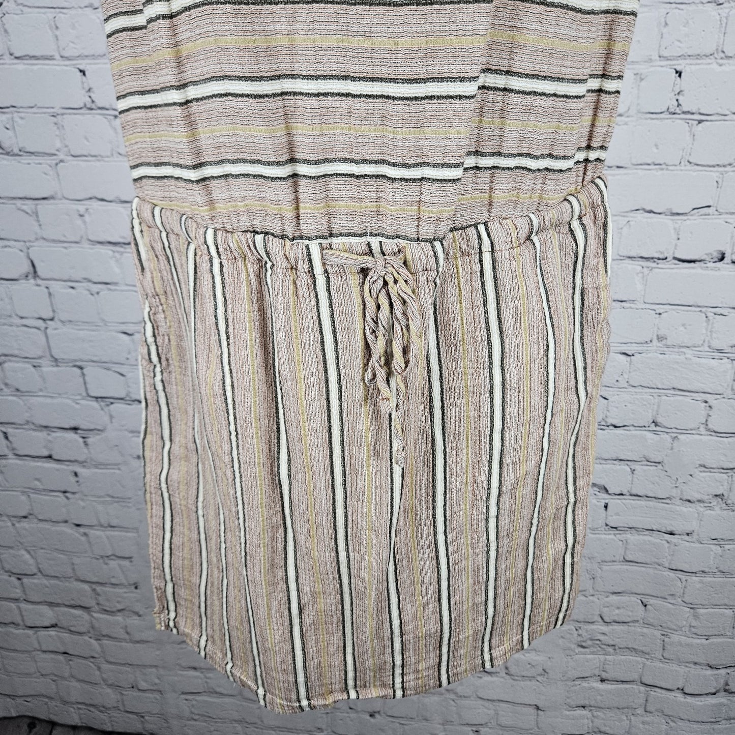 PrAna Multicolor Ecotropics Organic Cotton Striped Open Back Short Dress Small S